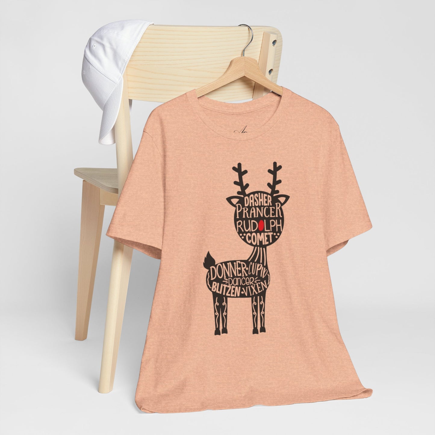 Christmas Reindeer Graphic Tee - Unisex Jersey Short Sleeve Shirt