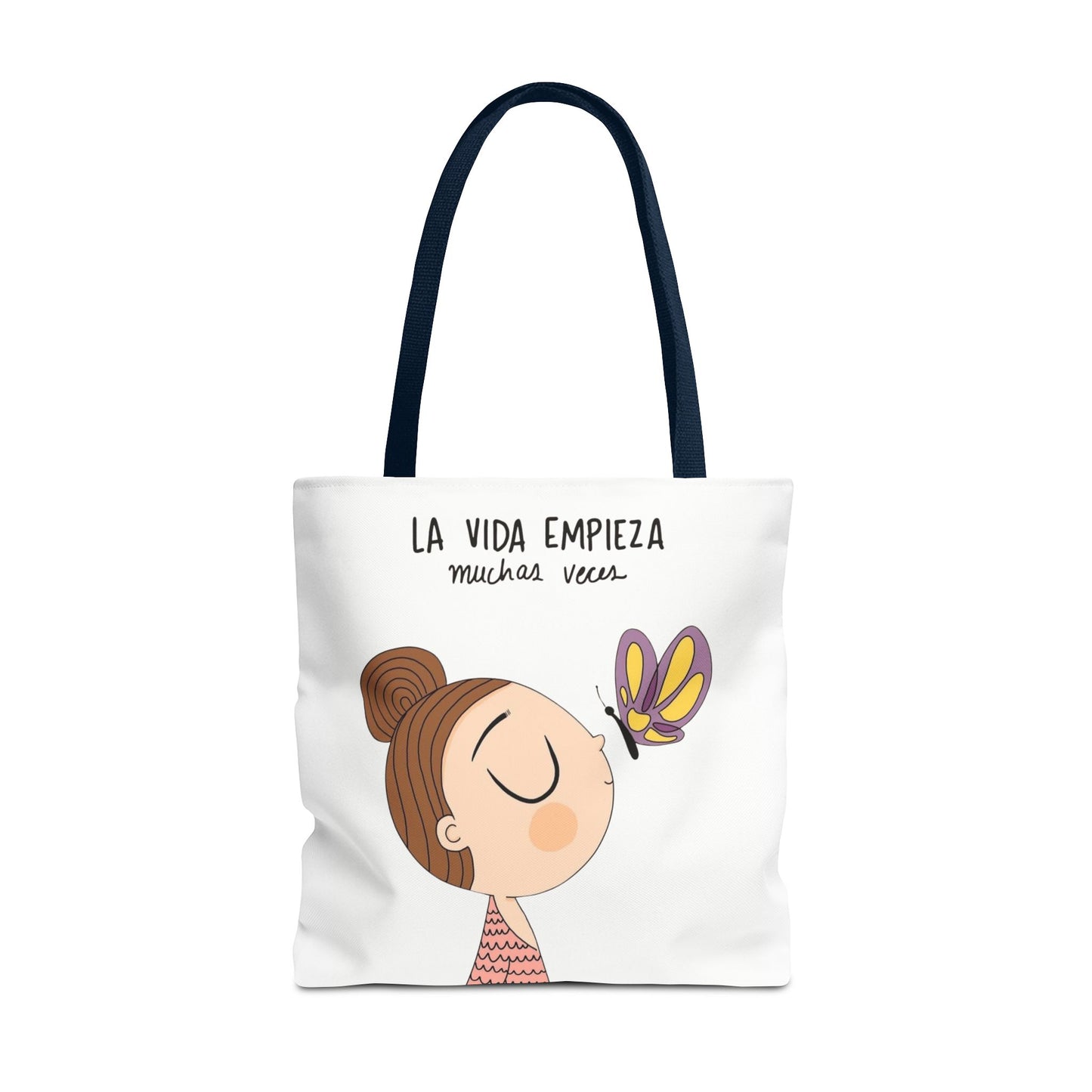 Lleva inspiración contigo a donde vayas, Eco-Friendly Carryall, Motivational Gift, Cute Reusable Shopper, Butterfly Design, Brighten Your Day