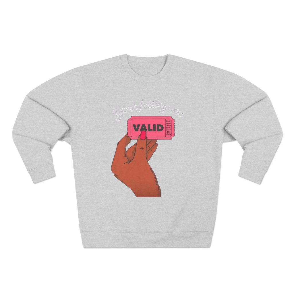 Valid Ticket Crewneck Sweatshirt  Empowerment Graphic Pullover Valentine’s Day sweaters
