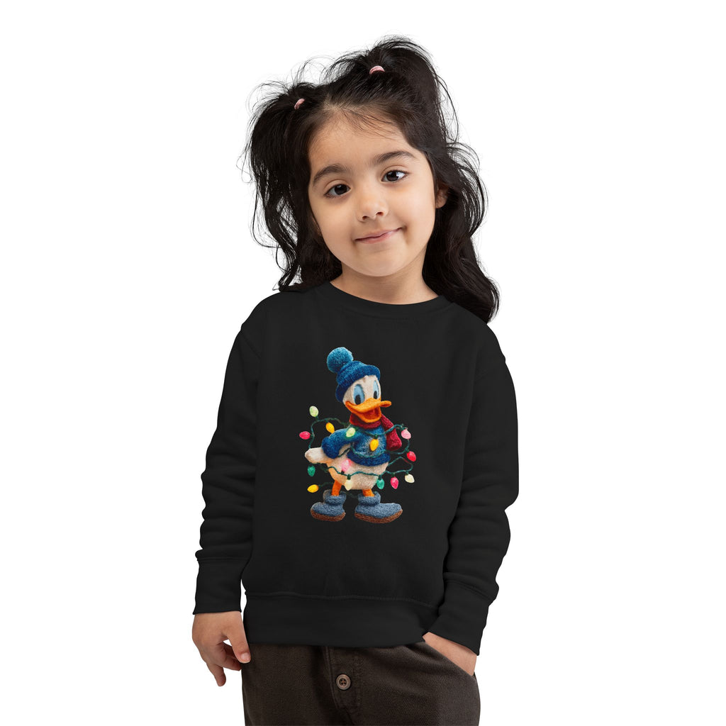 Toddler Sweatshirt  Festive Donald Duck Holiday Lights Pullover