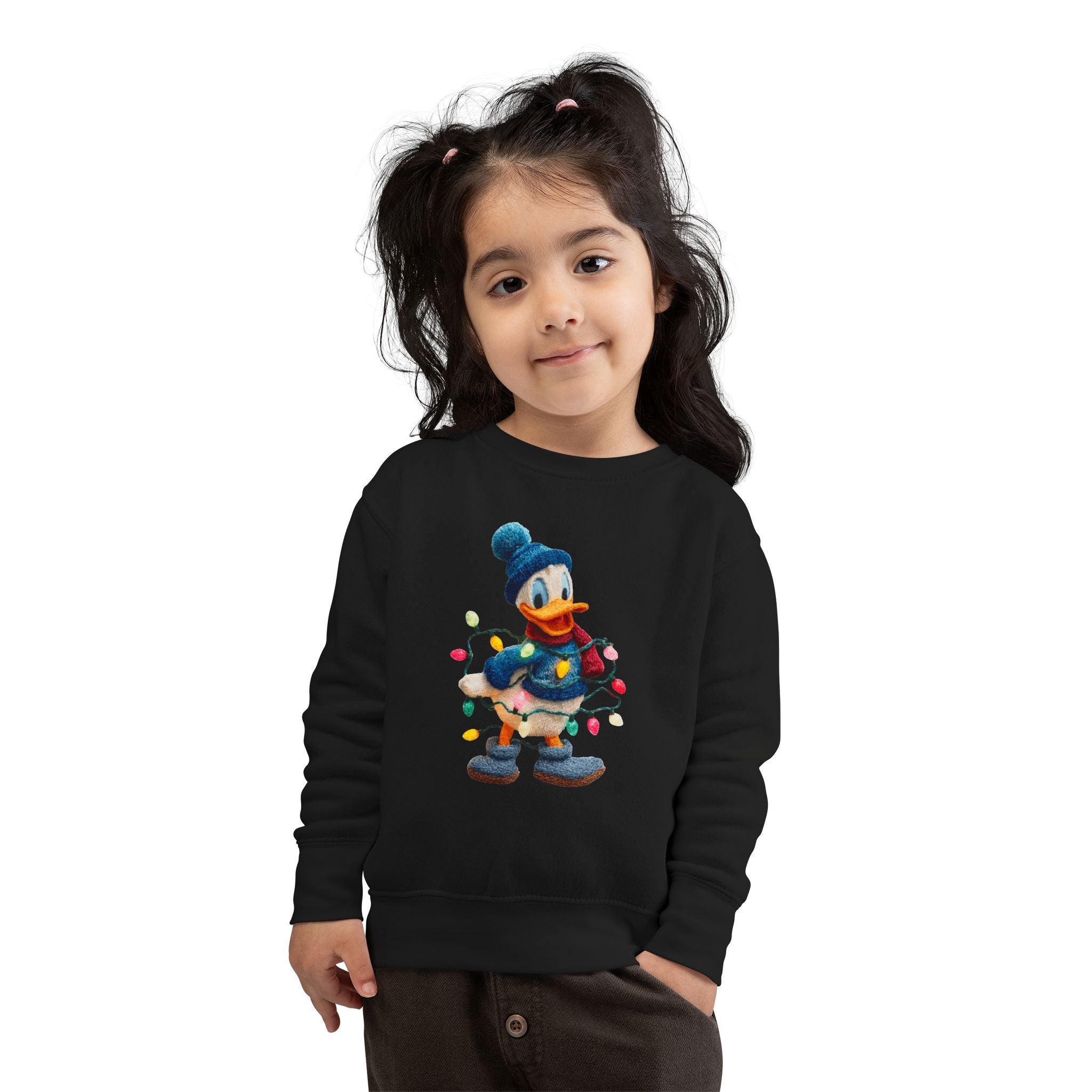 Toddler Sweatshirt  Festive Donald Duck Holiday Lights Pullover