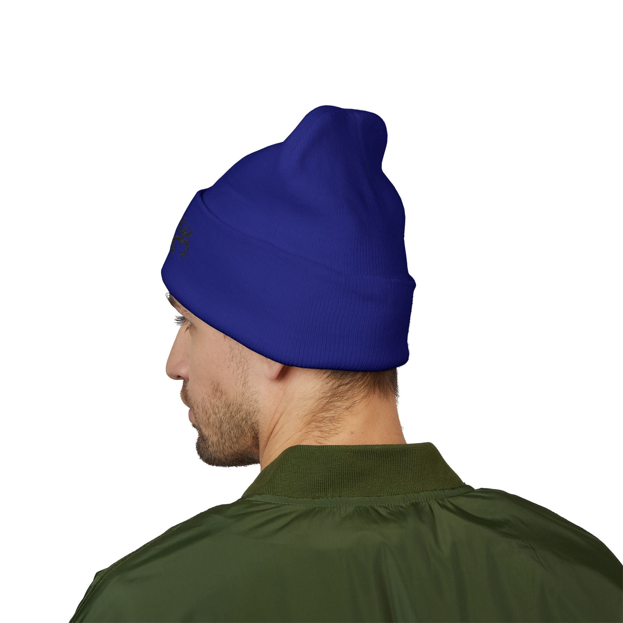 Embroidered 'Holi' Symbol Knit Hat Puerto Rico Beanie Hat – Boricua Pride Cuffed Winter Hat