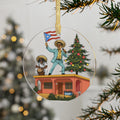 Puerto Rican Nochebuena Acrylic Ornament  Festive Boricua Christmas Decoration Feliz Navidad Boricua Glass Ornament