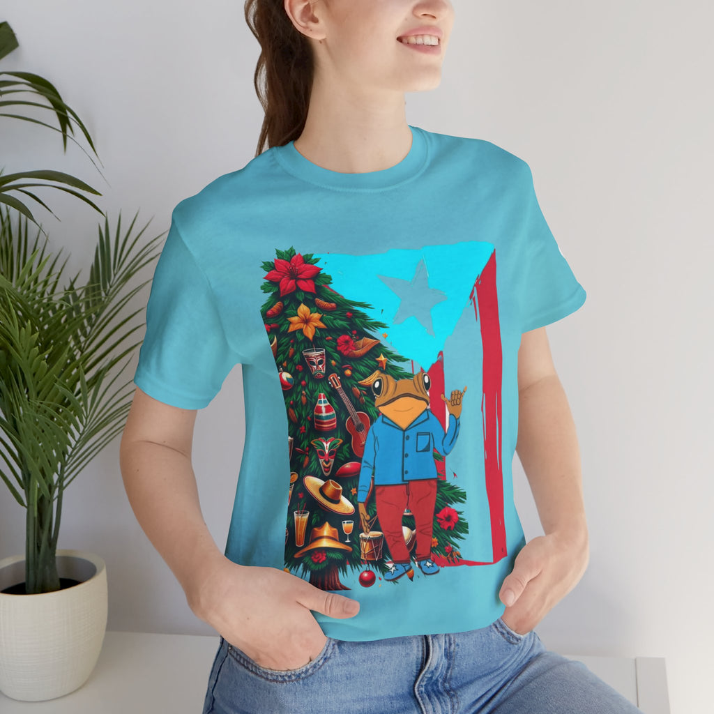 Puerto Rico Holiday T-Shirt  Coquí by Christmas Tree Graphic Puerto Rico’s Navidades