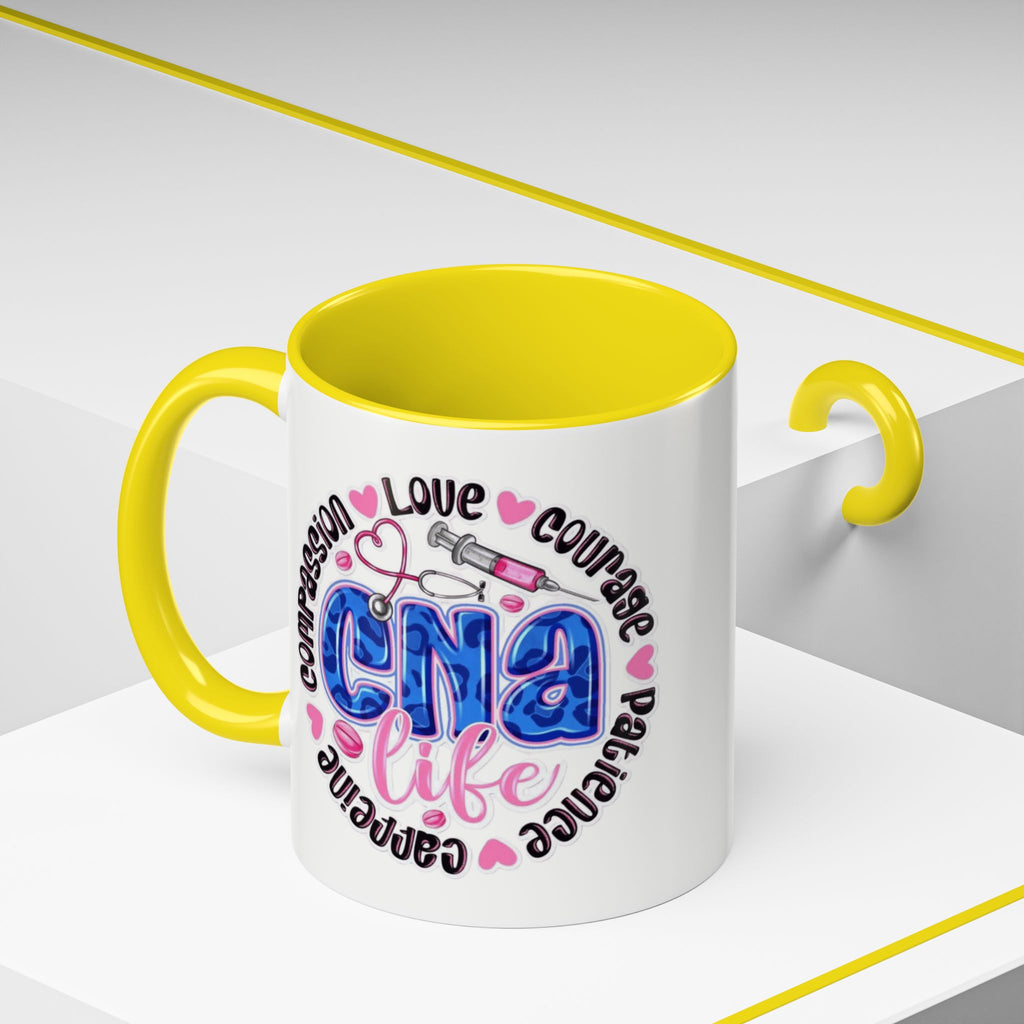 CNA Life Coffee Mug — Compassion, Courage & Patience Accent Mug (11/15oz) Medical Christmas Mug
