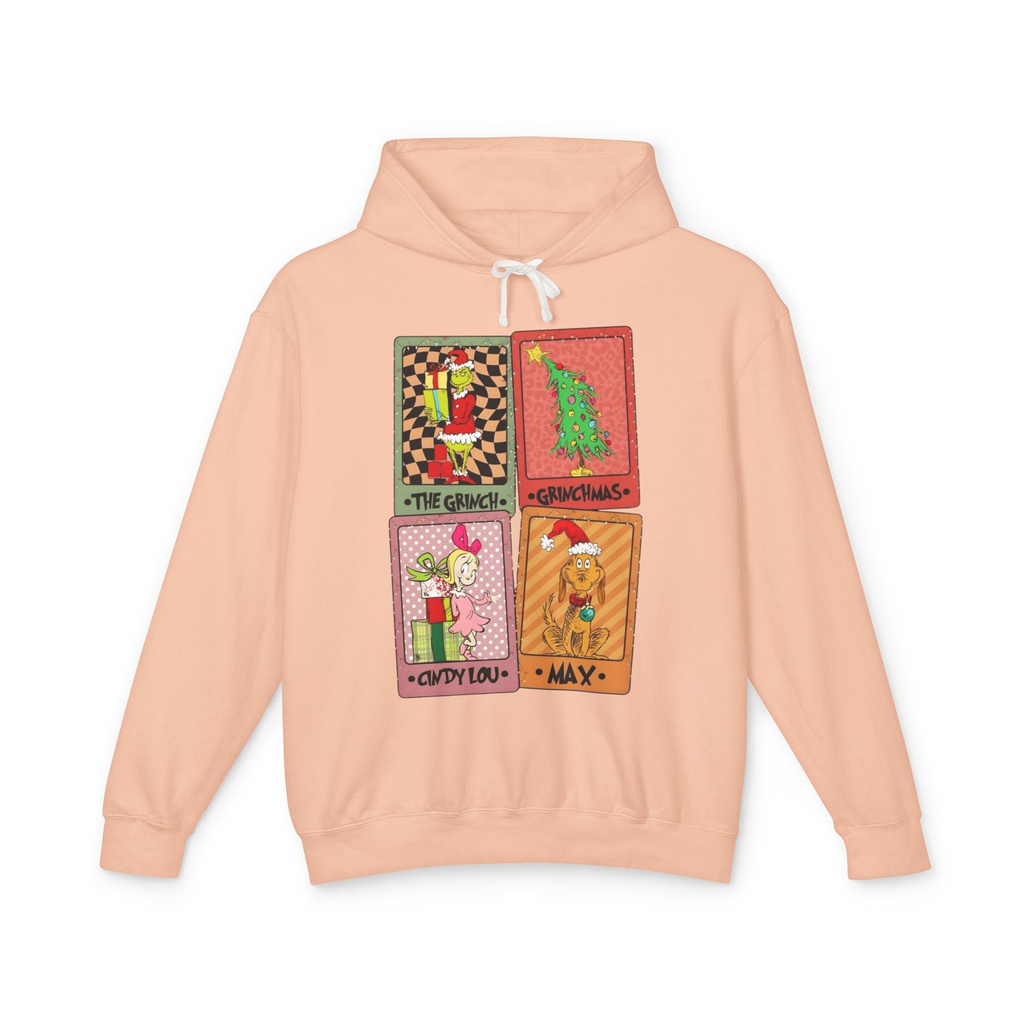 Grinchy Holiday Hoodie  'The Grinch' Christmas Cards Vintage Patch Pullover Cartoon Christmas T-shirts and Sweaters