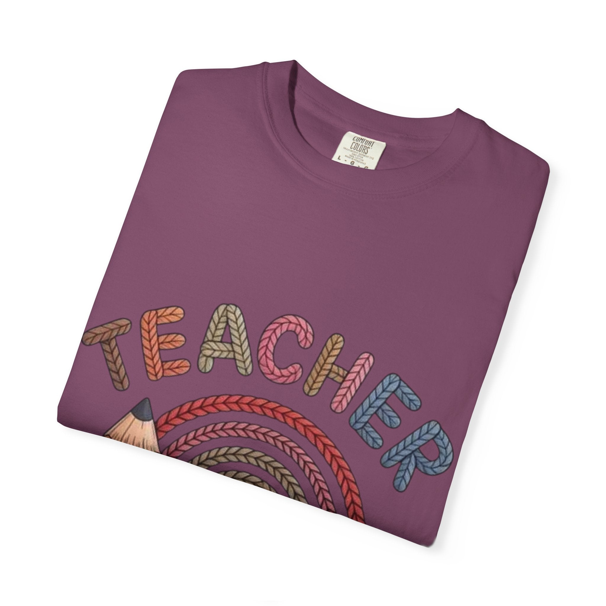 Teacher Rainbow Pencil & Apple T-Shirt — Back-to-School Gift for Educators