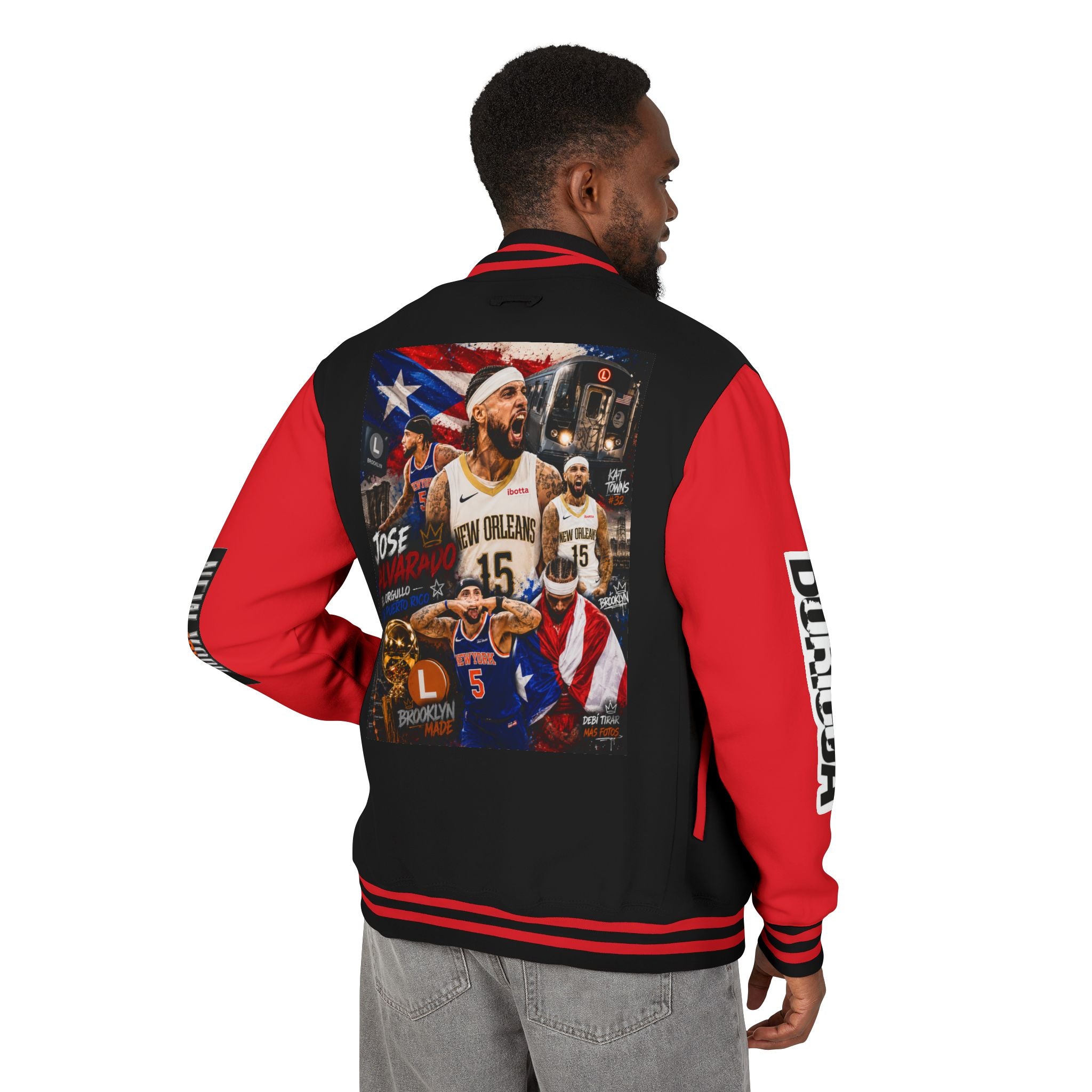 Basketball-Inspired Letterman Jacket — Men's Retro Varsity Sports Jacket Jose AlvarTribute Varsity Jacket
