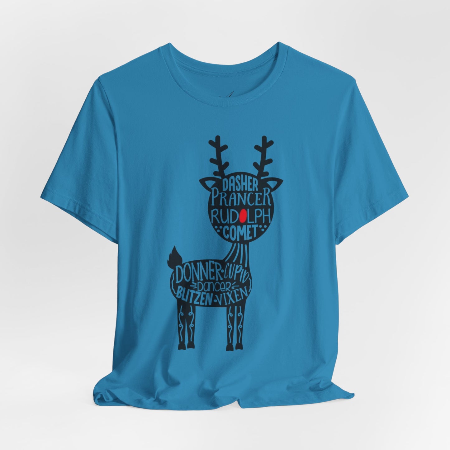 Christmas Reindeer Graphic Tee - Unisex Jersey Short Sleeve Shirt
