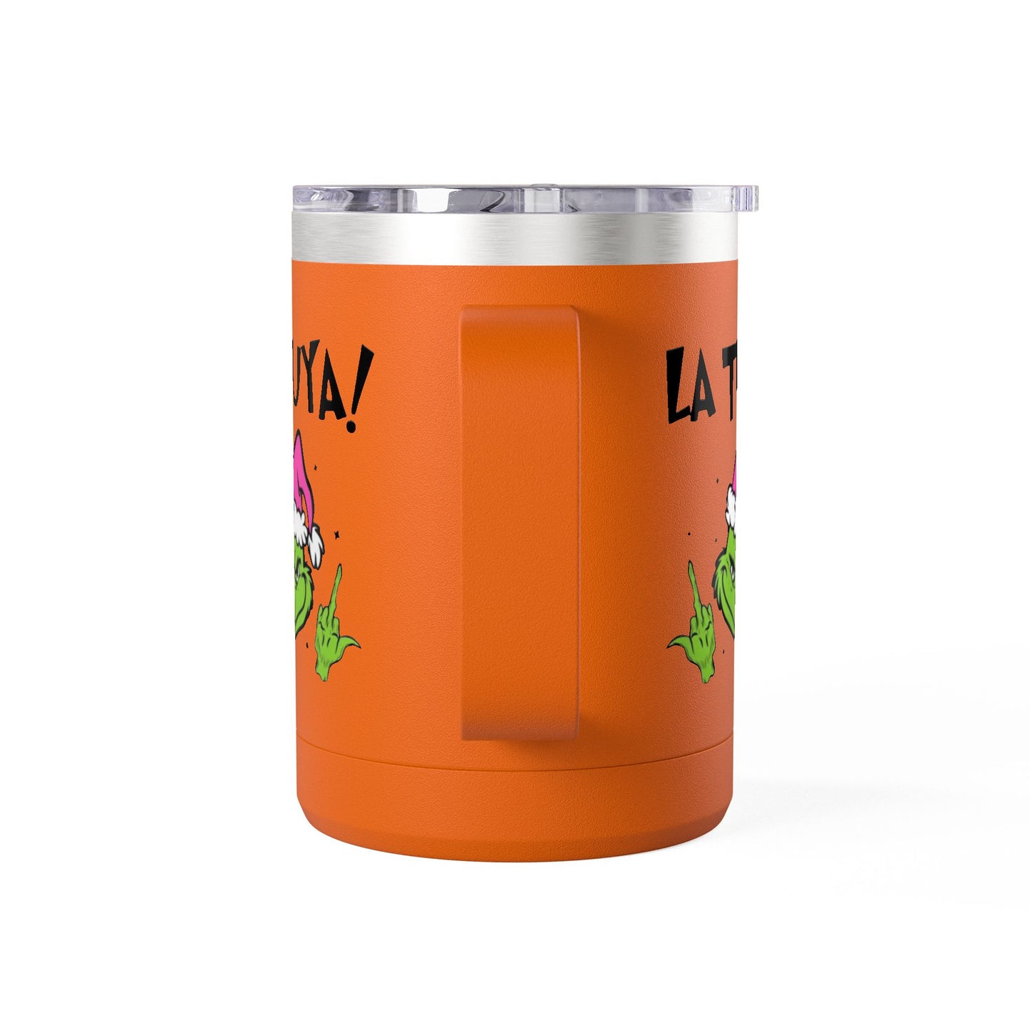 Holiday Grinch Coffee Mug Tumbler - 15oz Vaso / Taza de Acero Inoxidable – Diseño Navideño