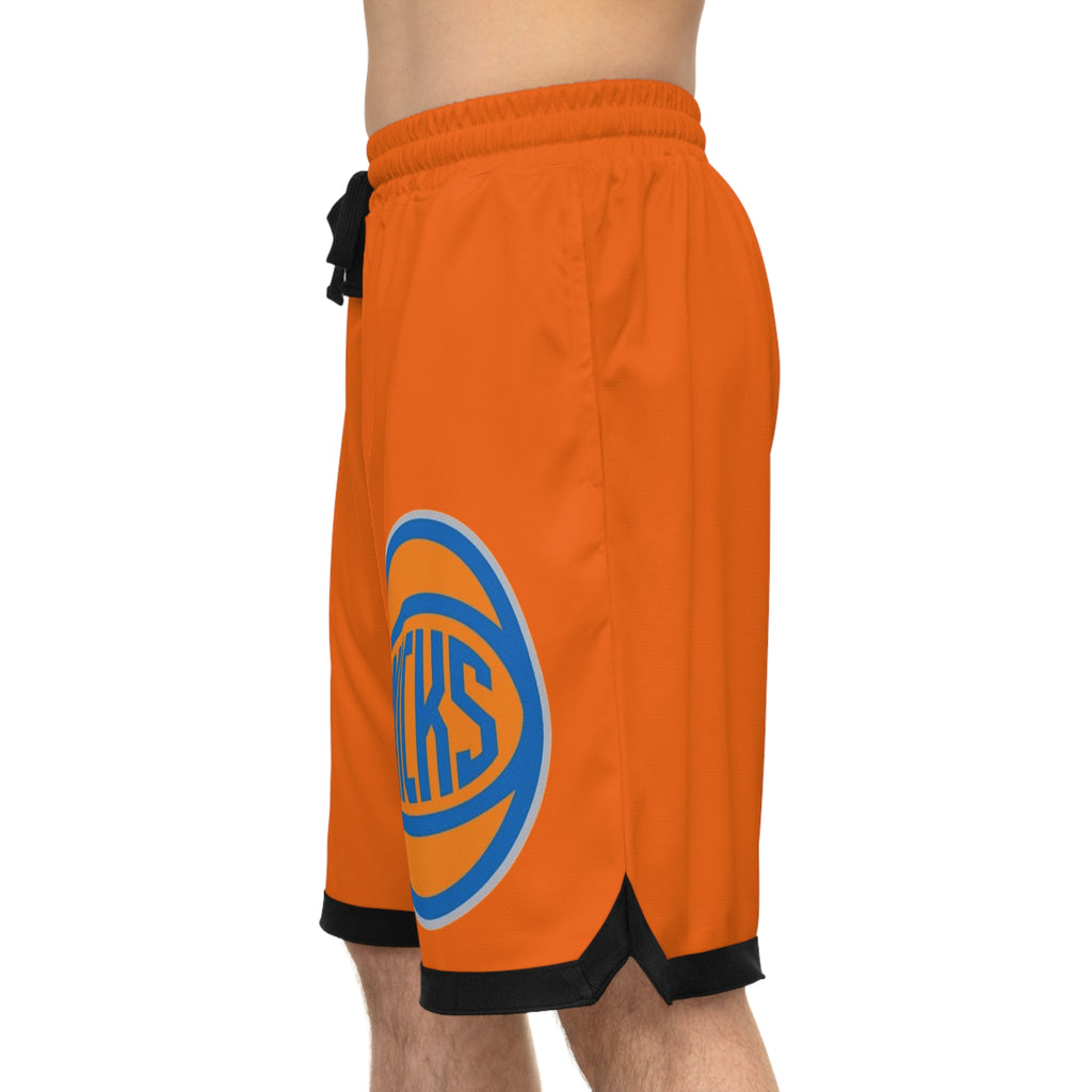 NY-KBasketball Shorts — Orange Athletic Rib Game Shorts