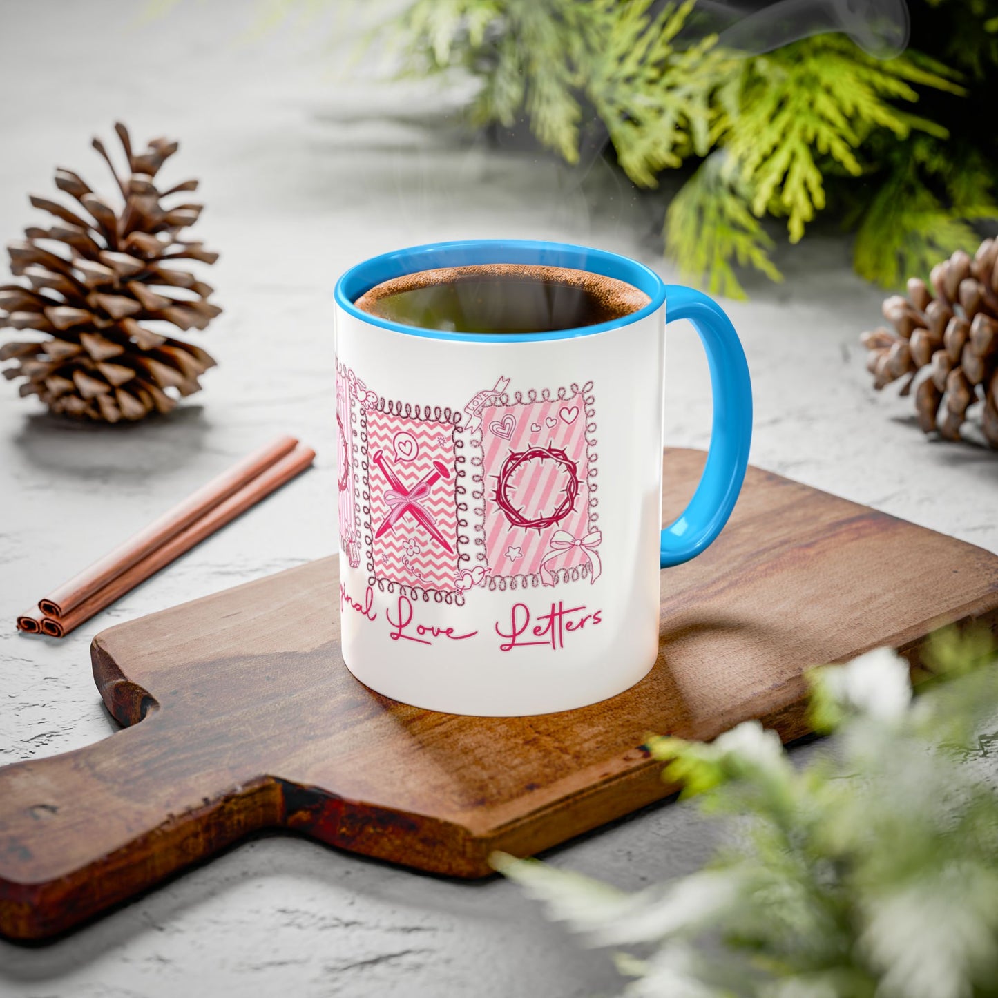 Love Letters XOXO Ceramic Mug — Colorful 11oz & 15oz Coffee Cup