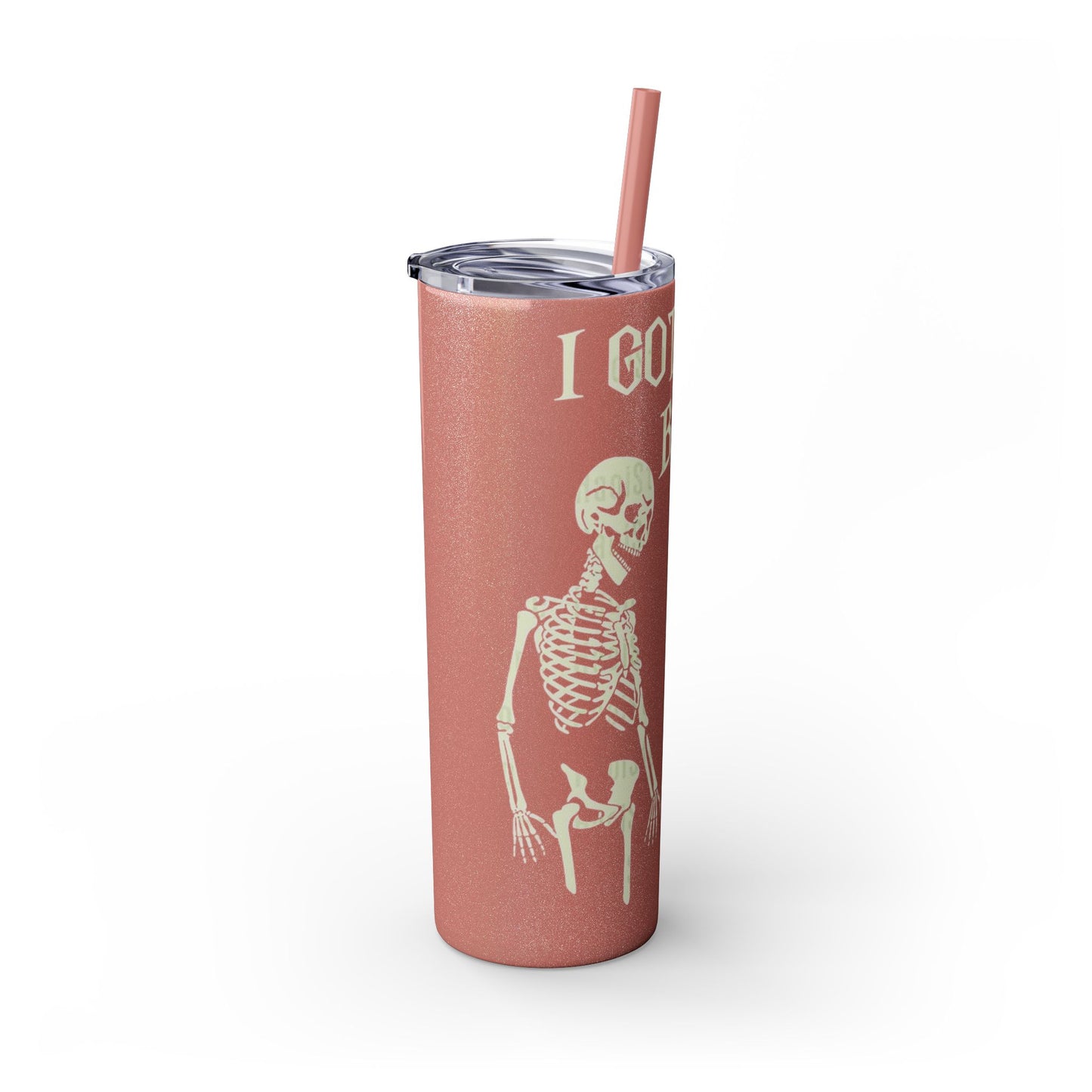 Halloween Skeleton-Themed Tumbler, Got Your Back Drinkware, I Got Your Back Skinny Tumbler, Cute Gifts for Halloween, Fun Vibes for Parties