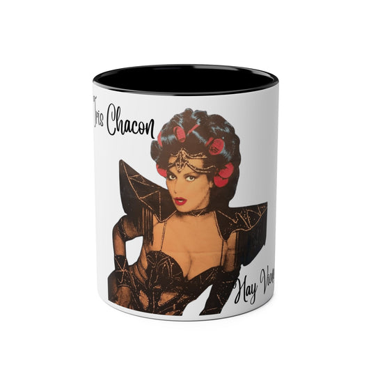 The onli one Iris Chacon Unique Two-Tone Coffee Mug - Iris Chacon Inspired Art, Trendy Mug for Coffee Lovers, Gift for Her, Retro Style,