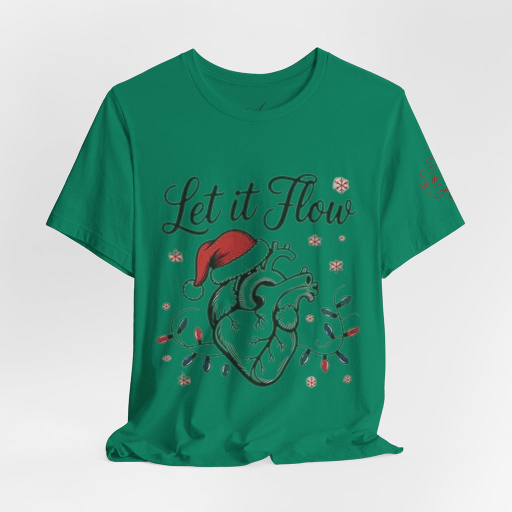 Let It Flow Heart Tee  Christmas Anatomical Heart Shirt