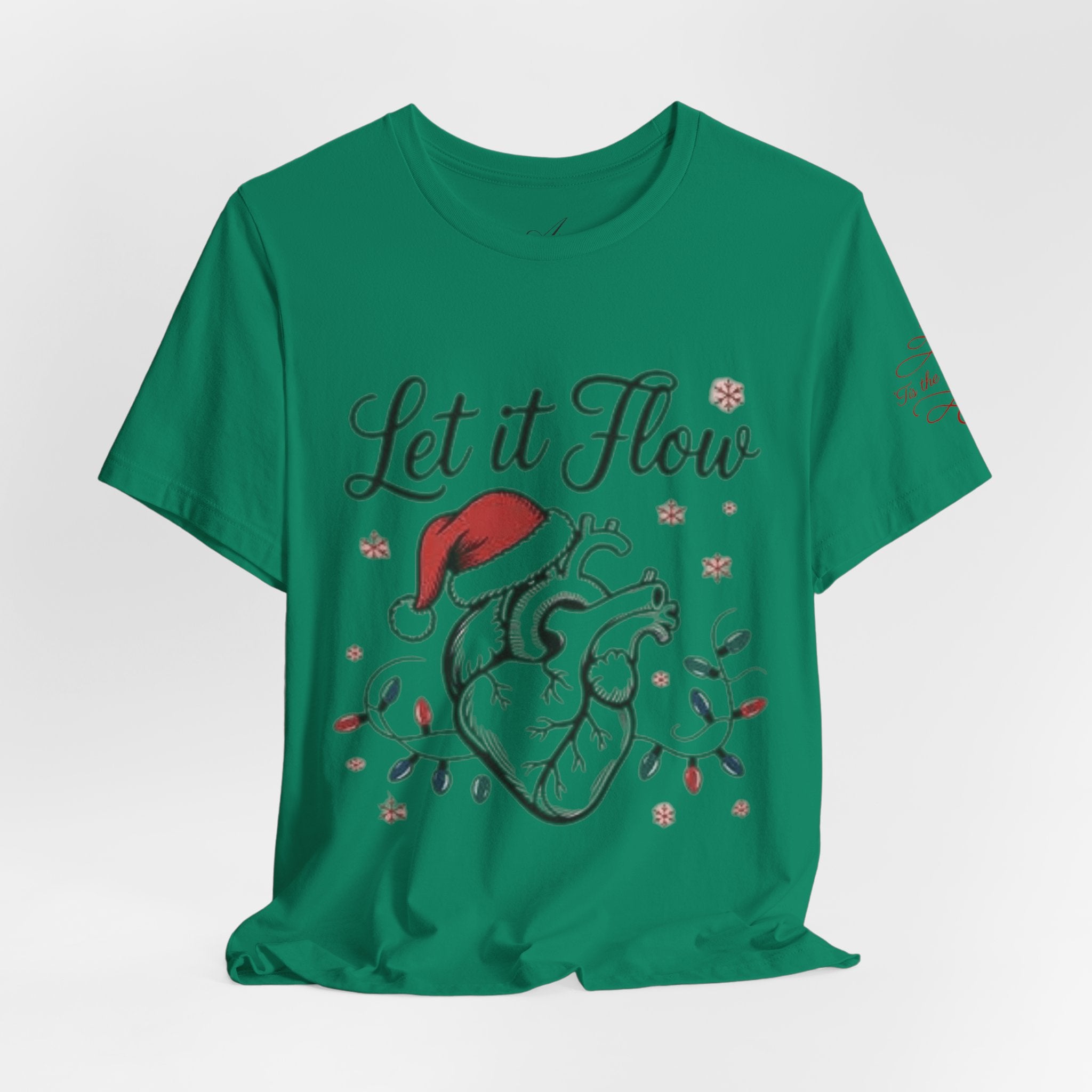 Let It Flow Heart Tee  Christmas Anatomical Heart Shirt
