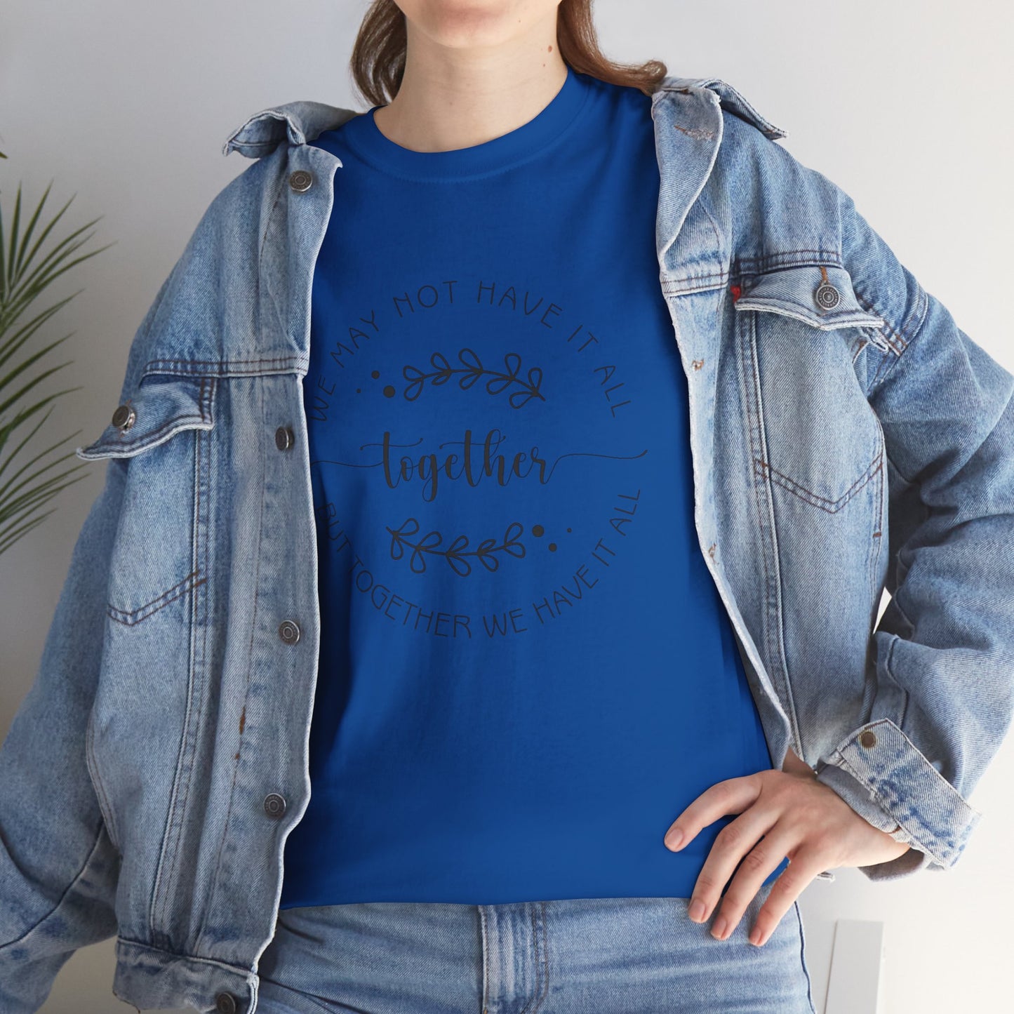 Together Floral Circle Tee  "Together" Inspirational Family Unity Shirt