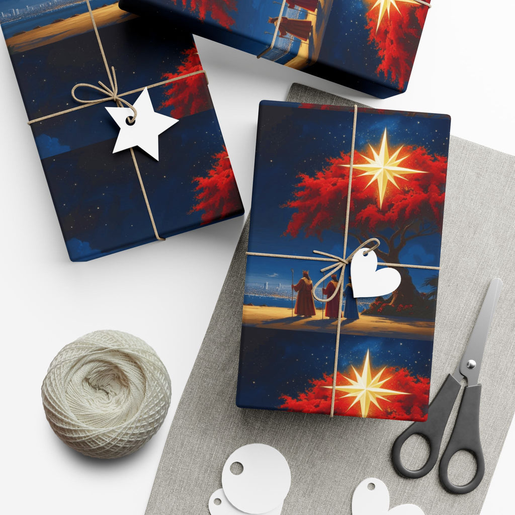 Christmas Star Gift Wrap Paper Puerto Rico Wrapping Paper Cultural Gift Wrap | Boricua Heritage Design | Holiday & Celebration Gift Packaging