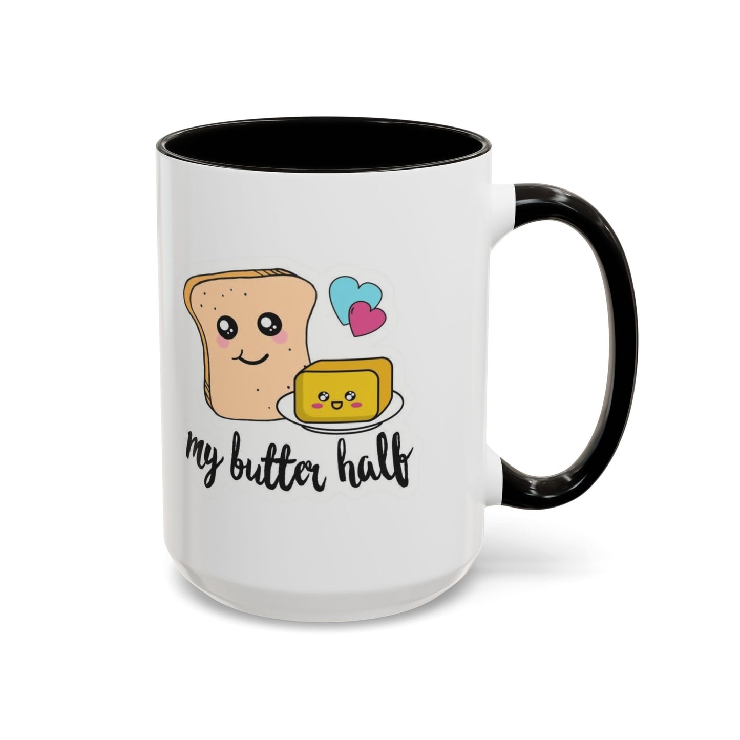 Motivational & Funny Quote Mugs Uplifting Coffee Cup Gifts Cute Foodie Relationship Mug My Butter Half Design, Colorful 11oz & 15oz