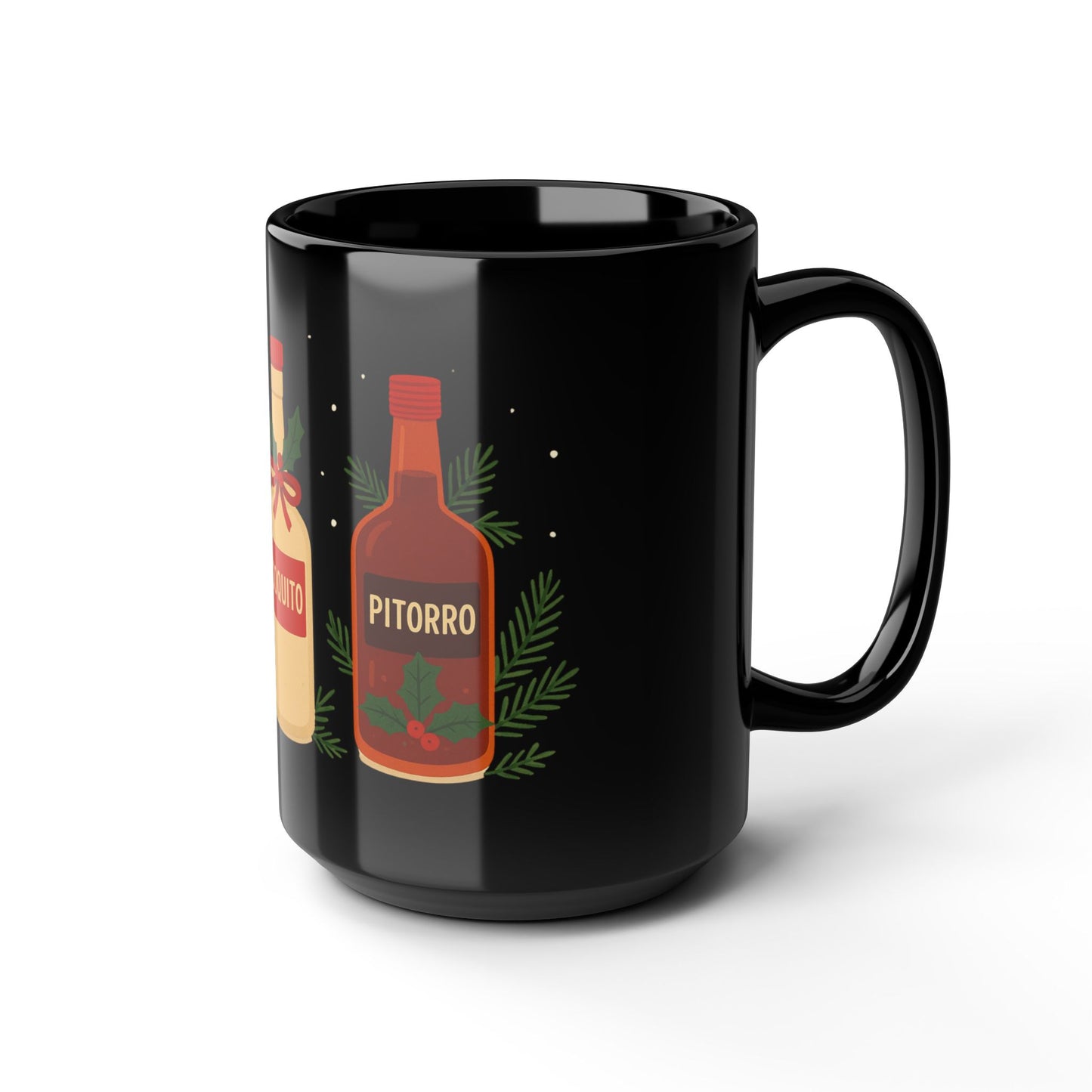 Herencia de Puerto Rico Mug Celebrate Boricua Culture, Pride & Flavor Festive Coquito Black Mug - 15oz Christmas Drinkware