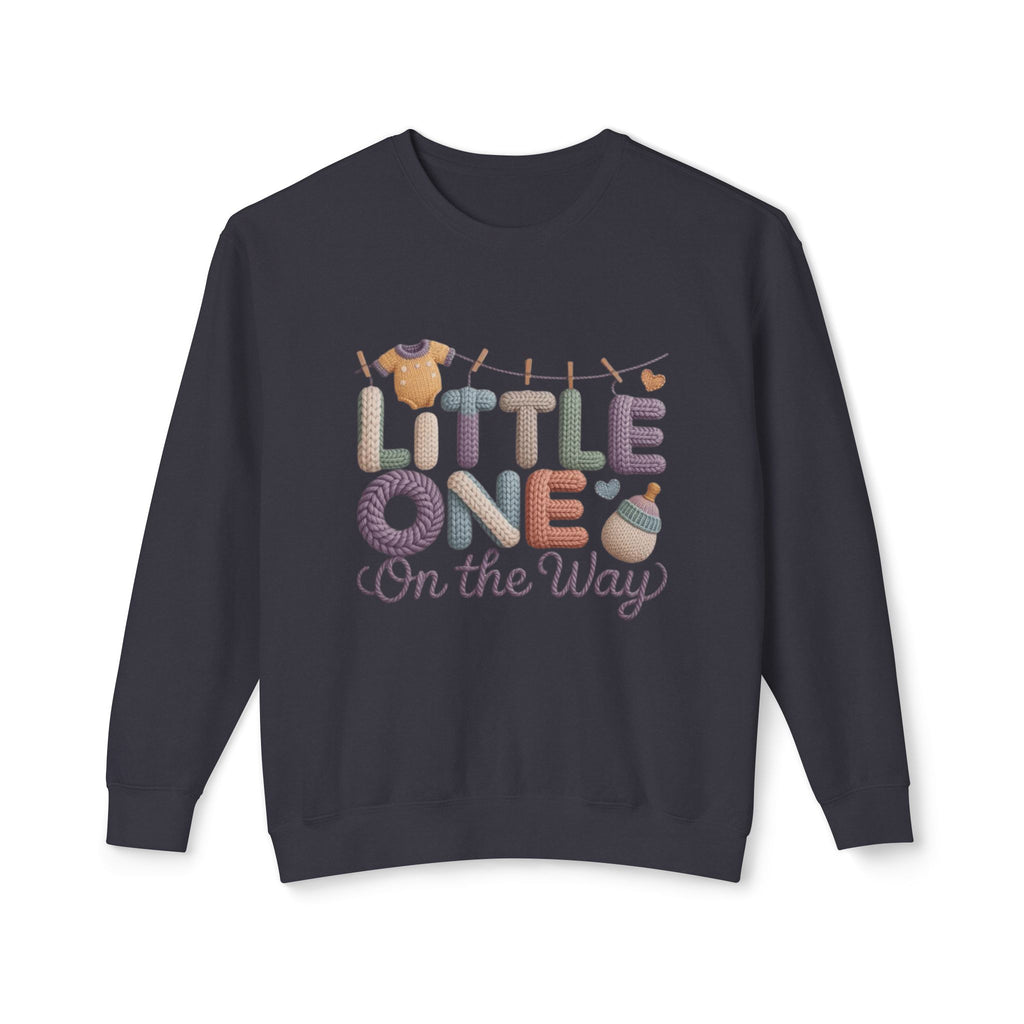 Little One On The Way Sweatshirt  Cute Baby Shower Announcement Crewneck