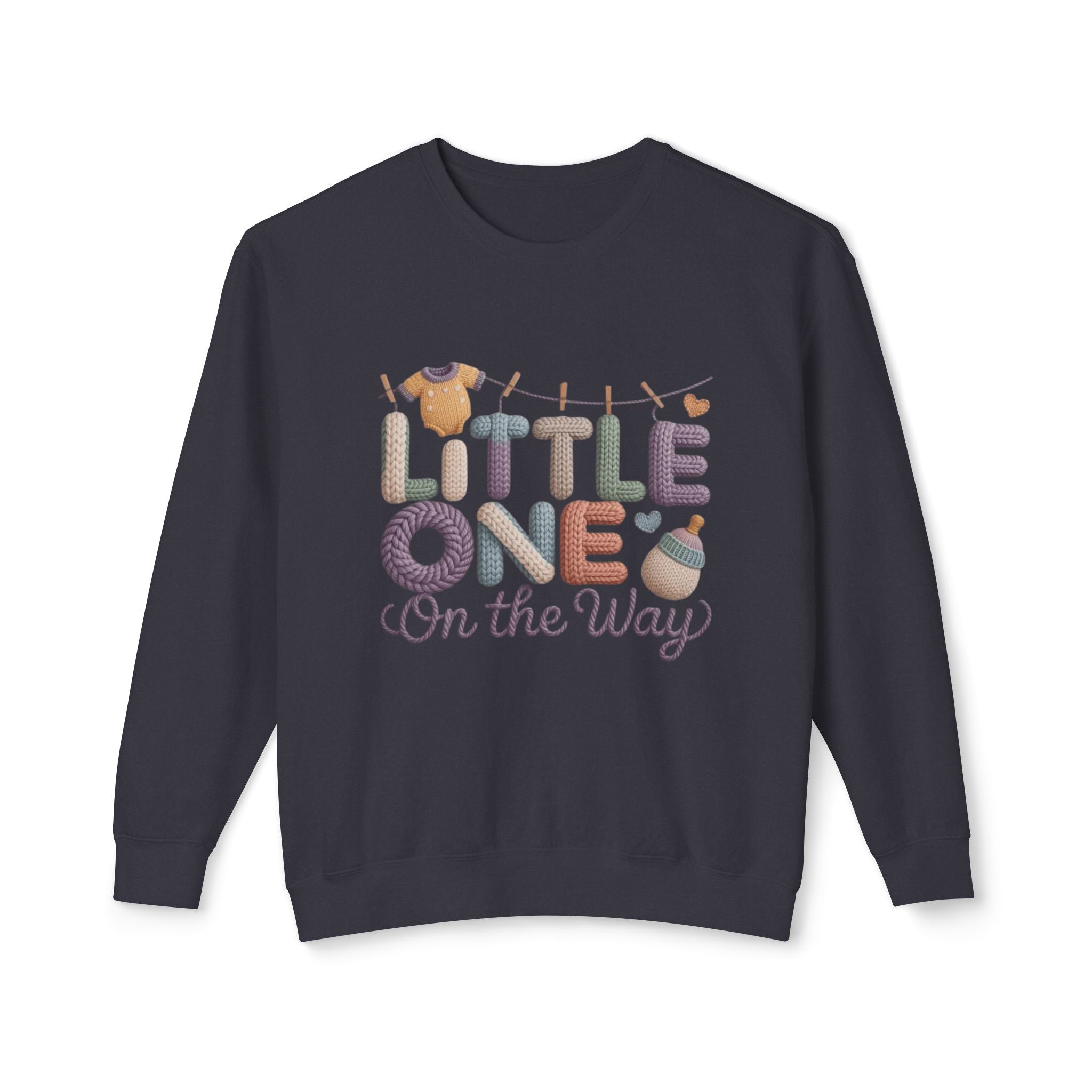 Little One On The Way Sweatshirt  Cute Baby Shower Announcement Crewneck