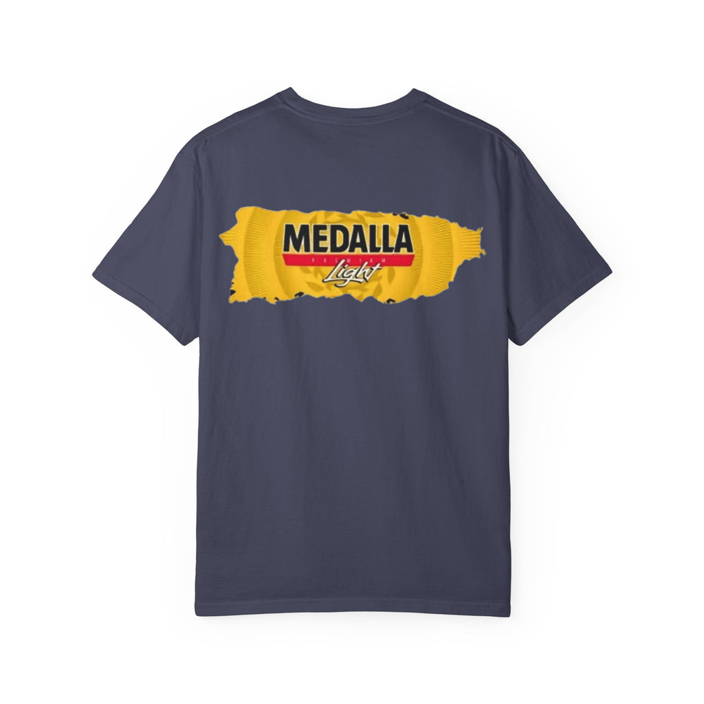 Medalla Light Puerto Rican Beer T-Shirt Coqui Frog Mascot Six-Pack Graphic Tee Puerto Rico’s Navidades