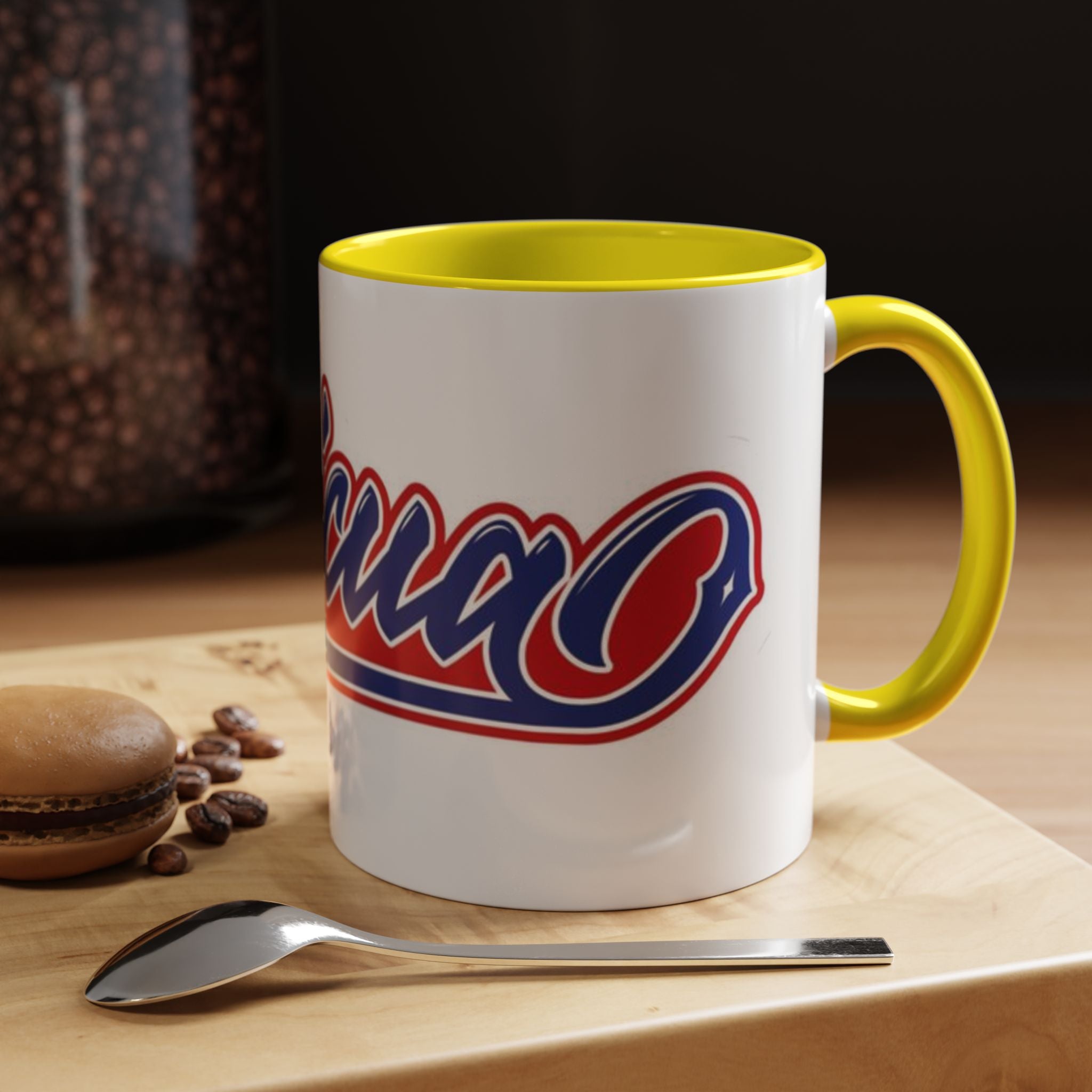 Puerto Rico Script Accent Coffee Mug — Retro Red & Blue 'Boricua' Design (11/15oz)