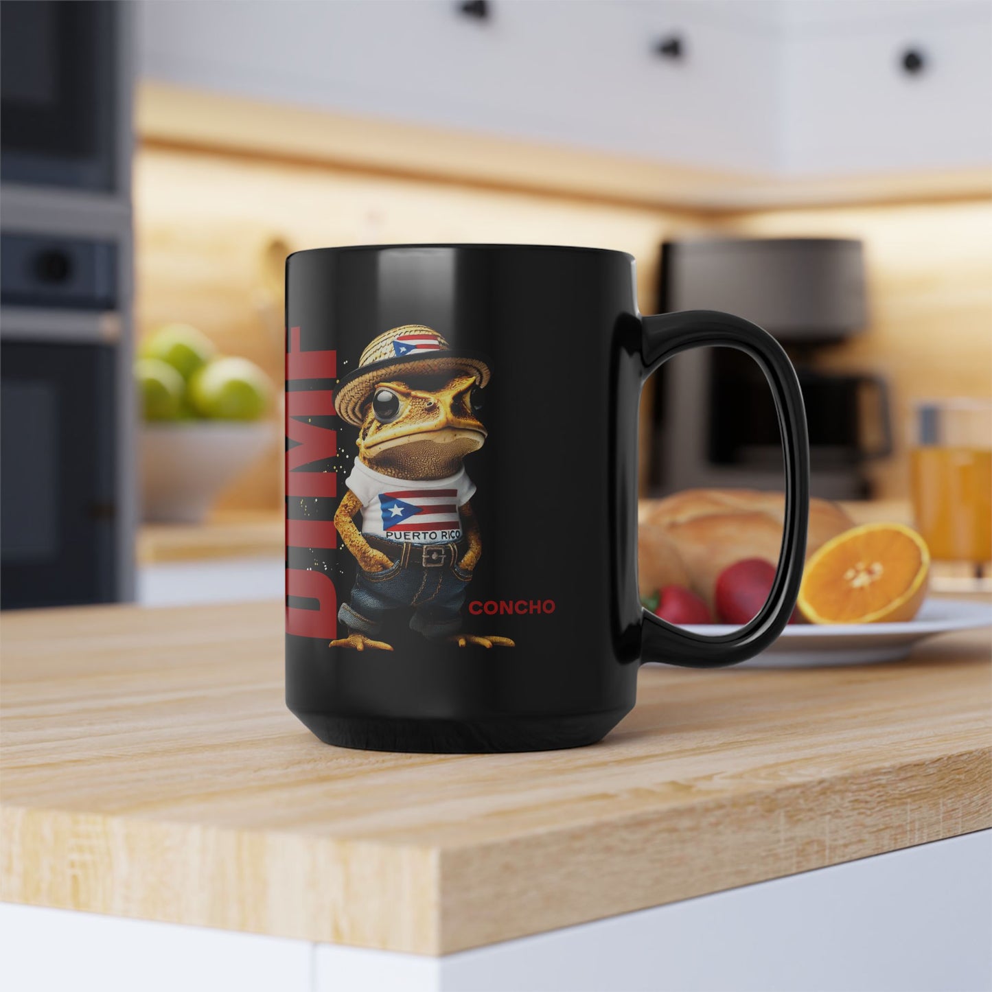 Puerto Rican Heritage Mugs with Unique Designs Black Mug, 15oz