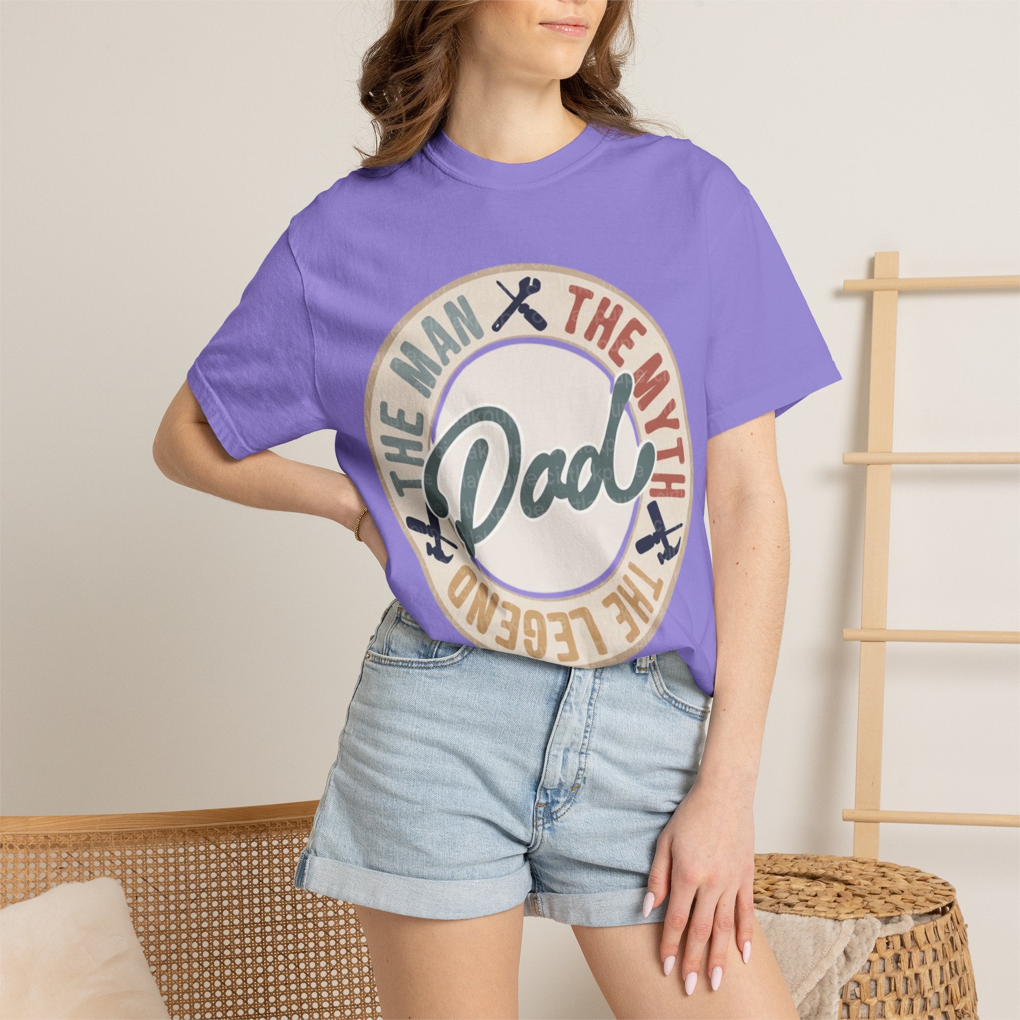 Dad Retro Badge T-Shirt — “Dad: The Man, The Myth, The Legend” Father’s Day Tee