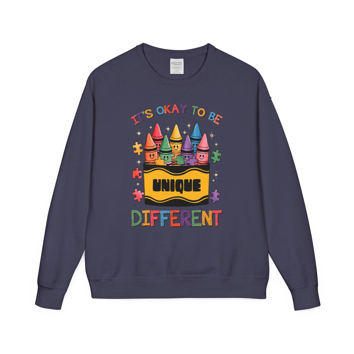 Autism Awareness & Pride Collection Unique & Different Crewneck Sweatshirt - Unisex ComfortWash®
