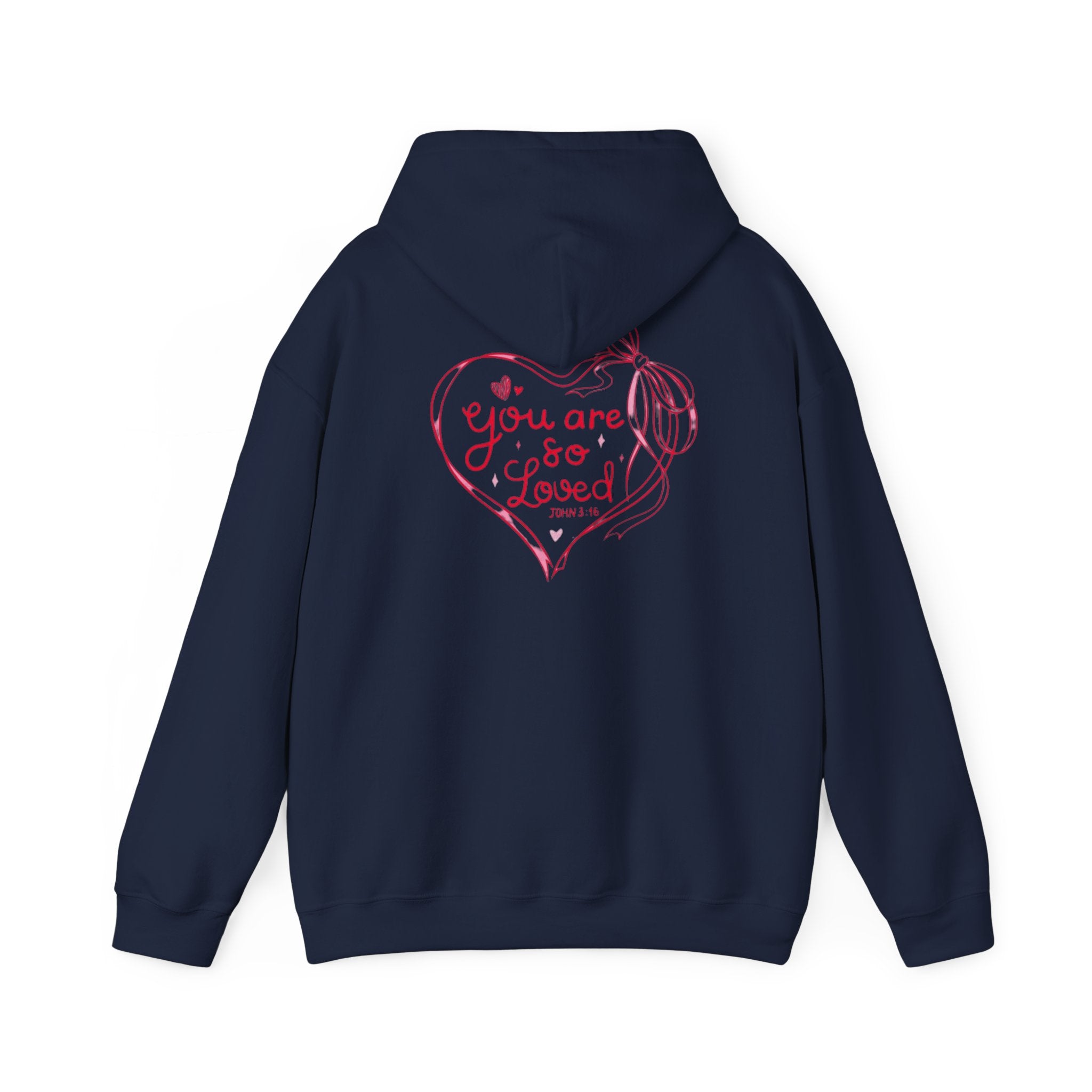 You Are So Loved Hoodie Heart Full” Heart Ribbon Comfort Sweatshirt