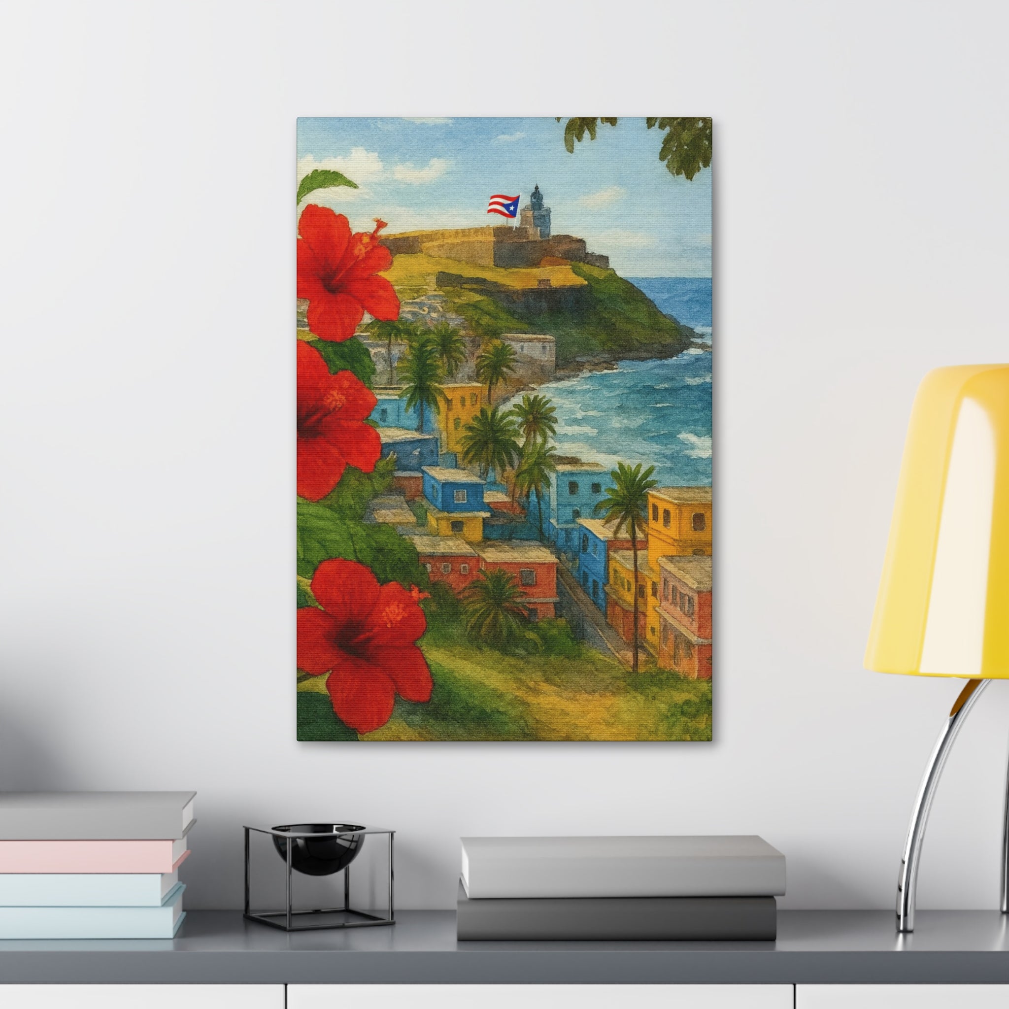 Puerto Rico Coastal Canvas Print — Old San Juan Seaside Wall Art (Stretched 1.5")