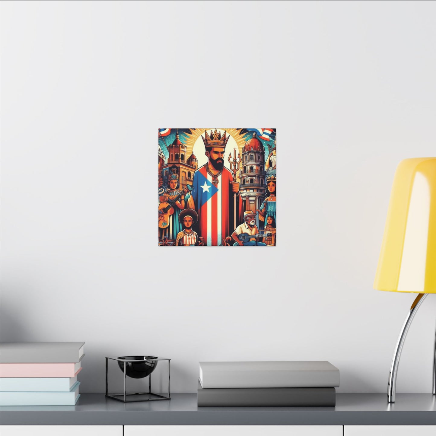 Vibrant Puerto Rican Art Canvas, Cultural Wall Decor, Celebration Decor, Unique Gift, Home Accent, Multi-Size