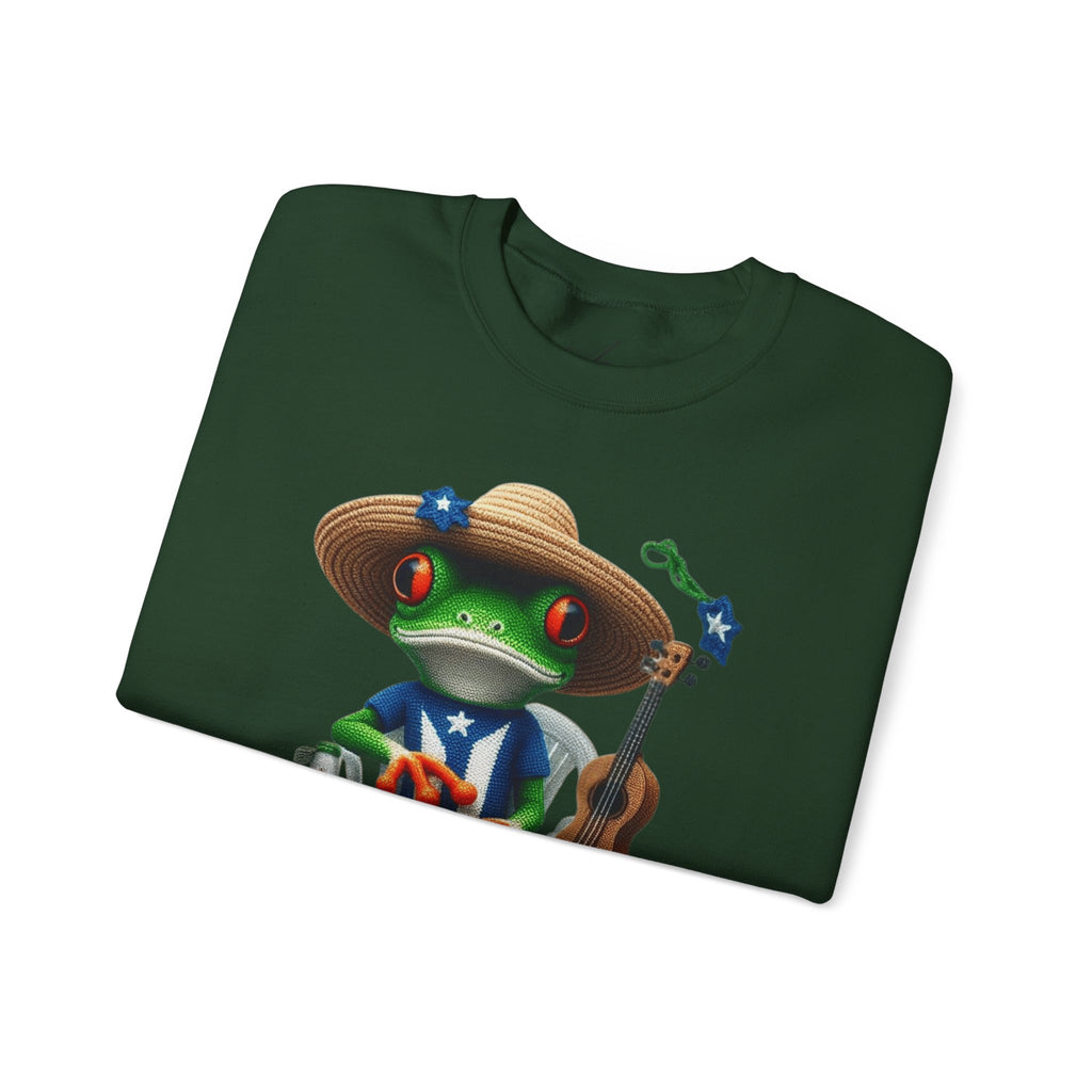 Frog Coqui Crewneck Sweatshirt – Coquito y Medalla Puerto Rican Vibes