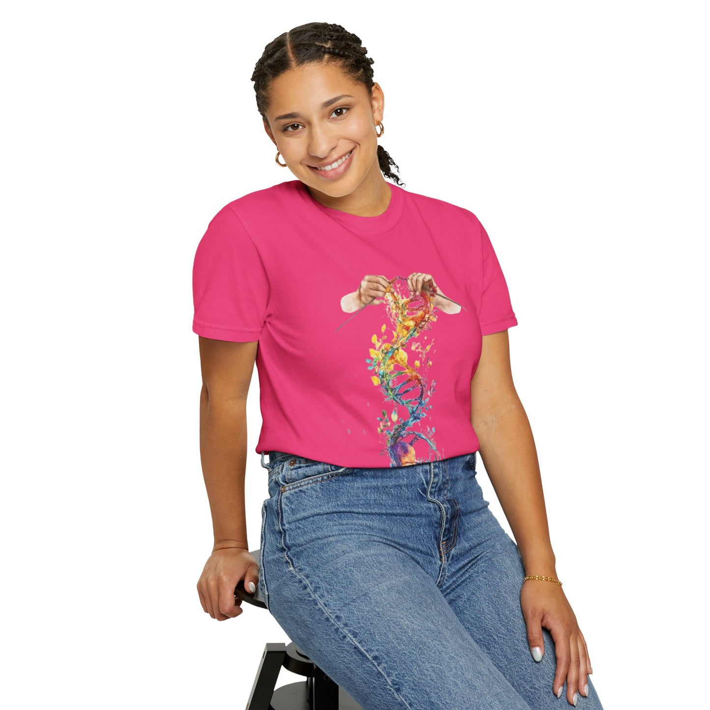 👚 Soft. Stylish. Mom-approved. Order now and gift her something she'll actually wear! Colorful DNA Art Unisex T-shirt, Science Tee, Creative Garment, Gift for Scientists,