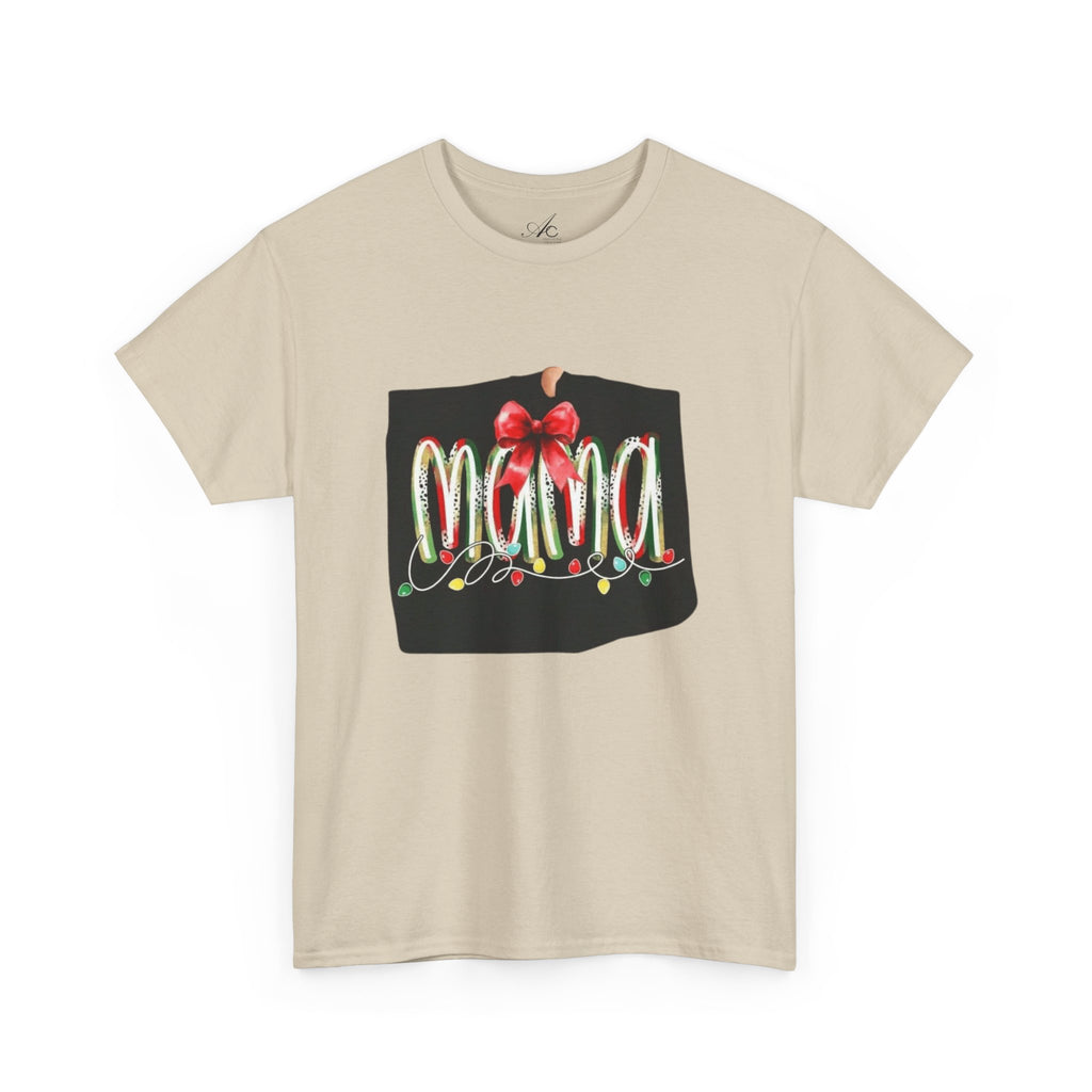 Festive Mama Tee, Cozy Holiday Shirt, Gift for Mom, Christmas T-Shirt, Unisex Cotton Tee