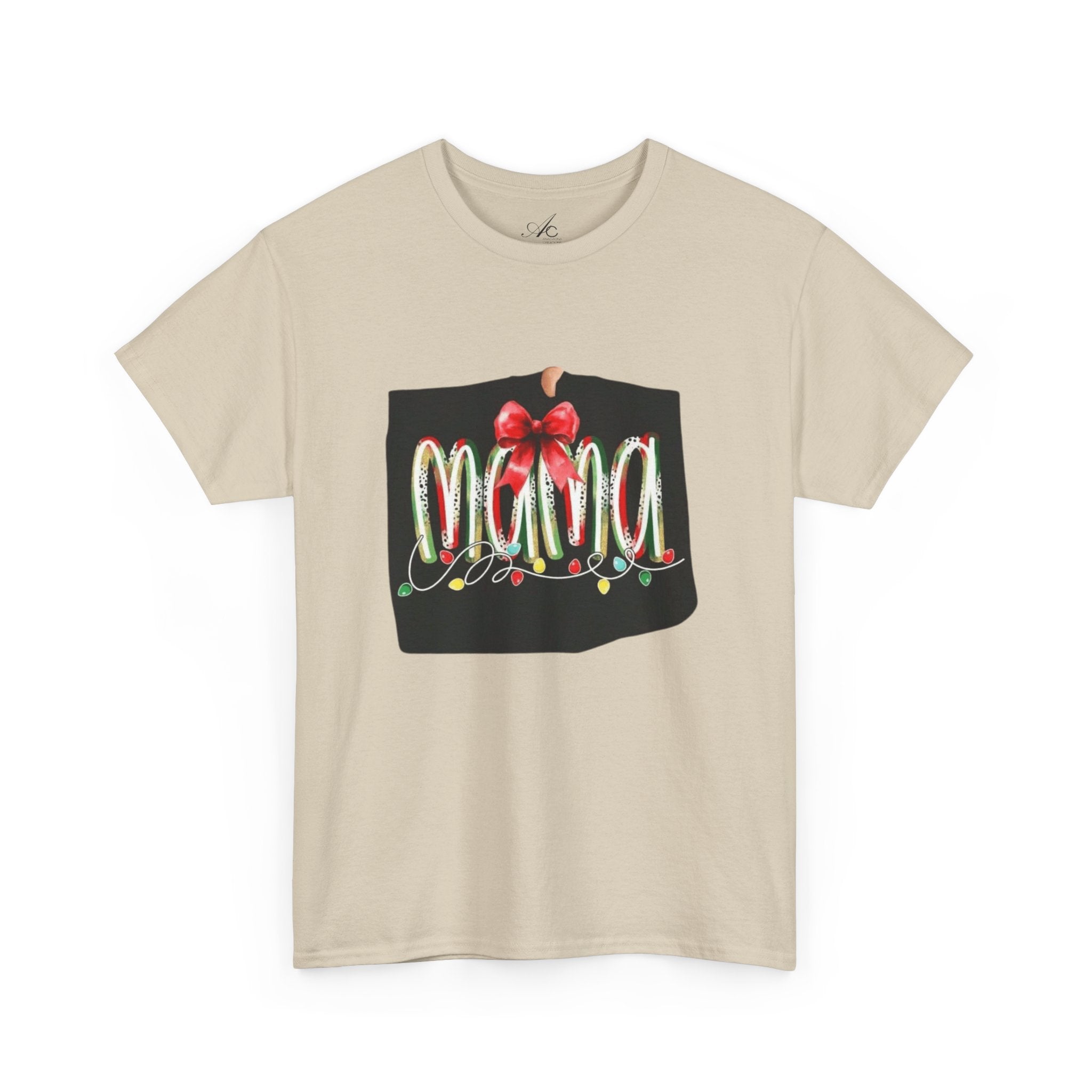 Festive Mama Tee, Cozy Holiday Shirt, Gift for Mom, Christmas T-Shirt, Unisex Cotton Tee