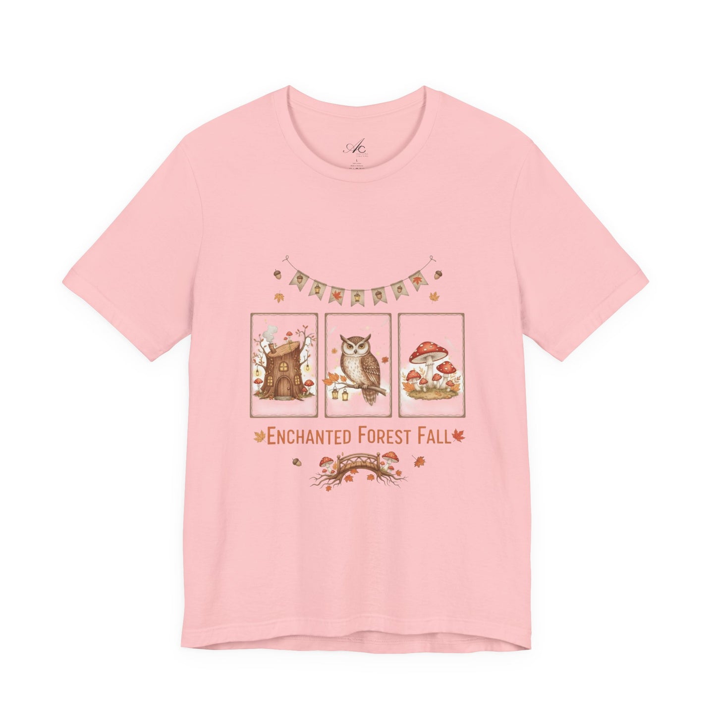 Enchanted Forest Fall Tee, Cute Owl Shirt, Autumn Graphic Tee, Nature Lover Gift, Cozy Fall Apparel, Wildlife T-Shirt, Unisex Fall Top