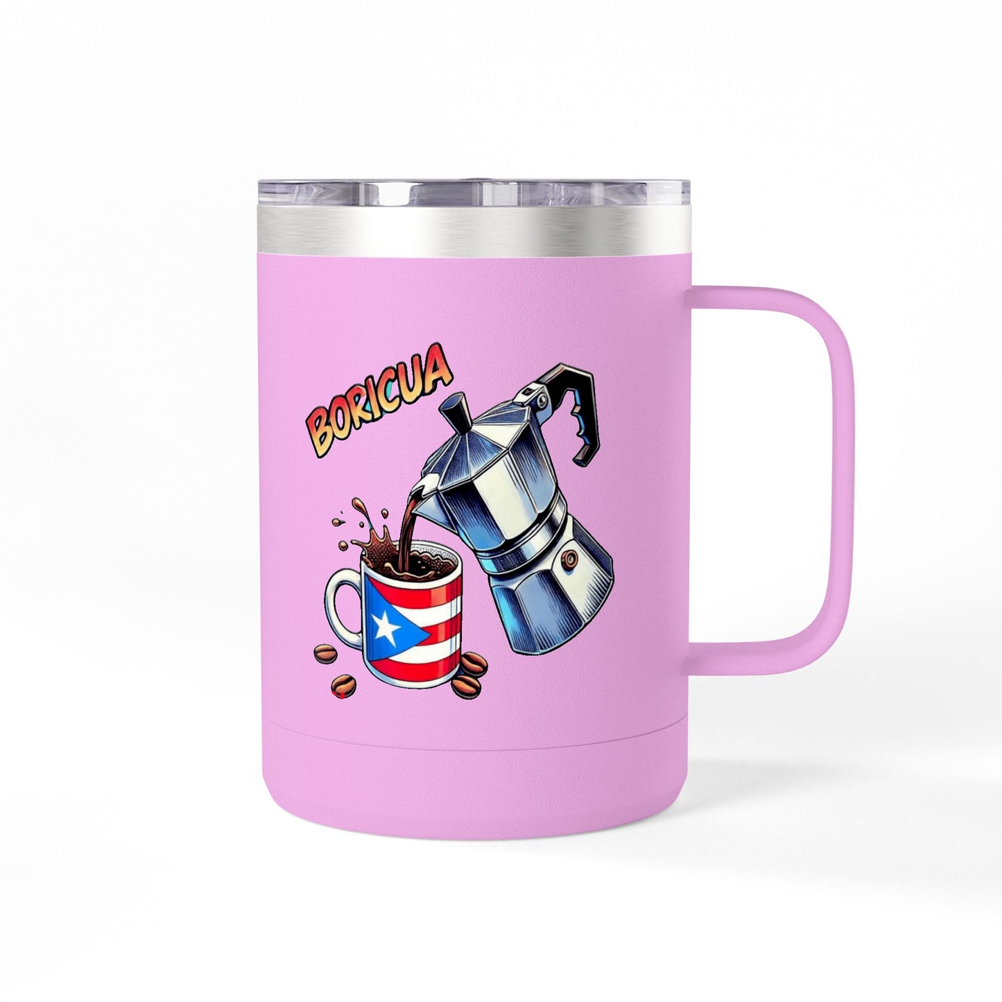Puerto Rican Coffee Mug Tumbler, 15oz | Great Gift for Coffee Lovers, Unique Kitchen Decor, Perfect for Birthdays & Holidays