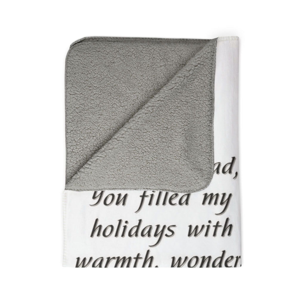 Christmas Sherpa Blanket Mom and Dad, You filled my holidays with warmth, wonder, and love" Cozy Family Holiday Throw Holiday Christmas Blanket,