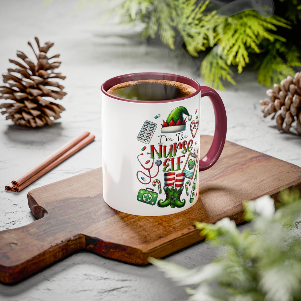 Nurse Elf Coffee Mug — Christmas Medical Holiday Gift (11oz & 15oz) Medical Christmas Mug