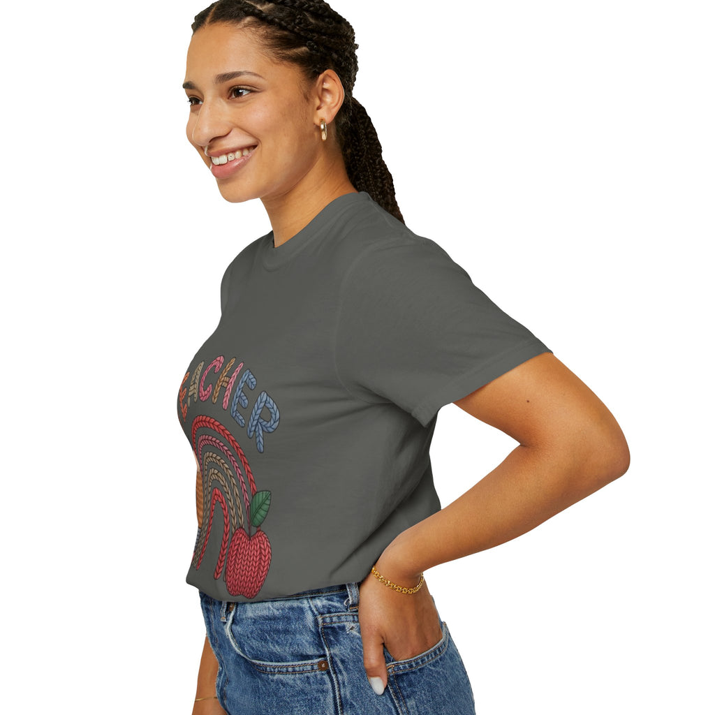 Teacher Rainbow Pencil & Apple T-Shirt — Back-to-School Gift for Educators