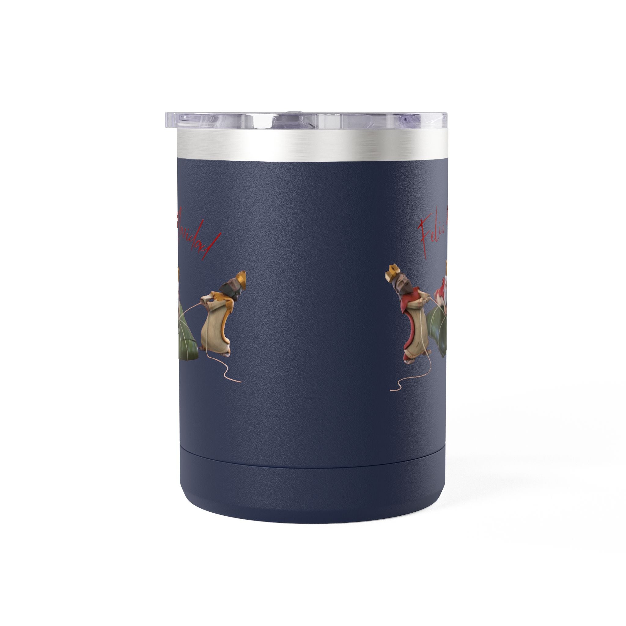 3 KINGS Holiday Travel Tumbler — 'Feliz Navidad' Dachshund Santa Design Coffee Cup for Fun Celebrations