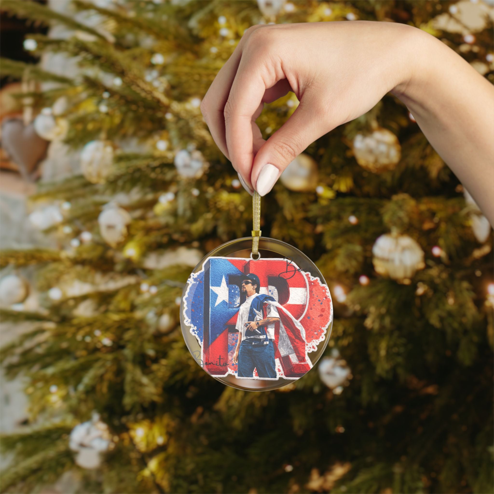 Boricua Pride Glass Ornament – Puerto Rico Island Decor Gift