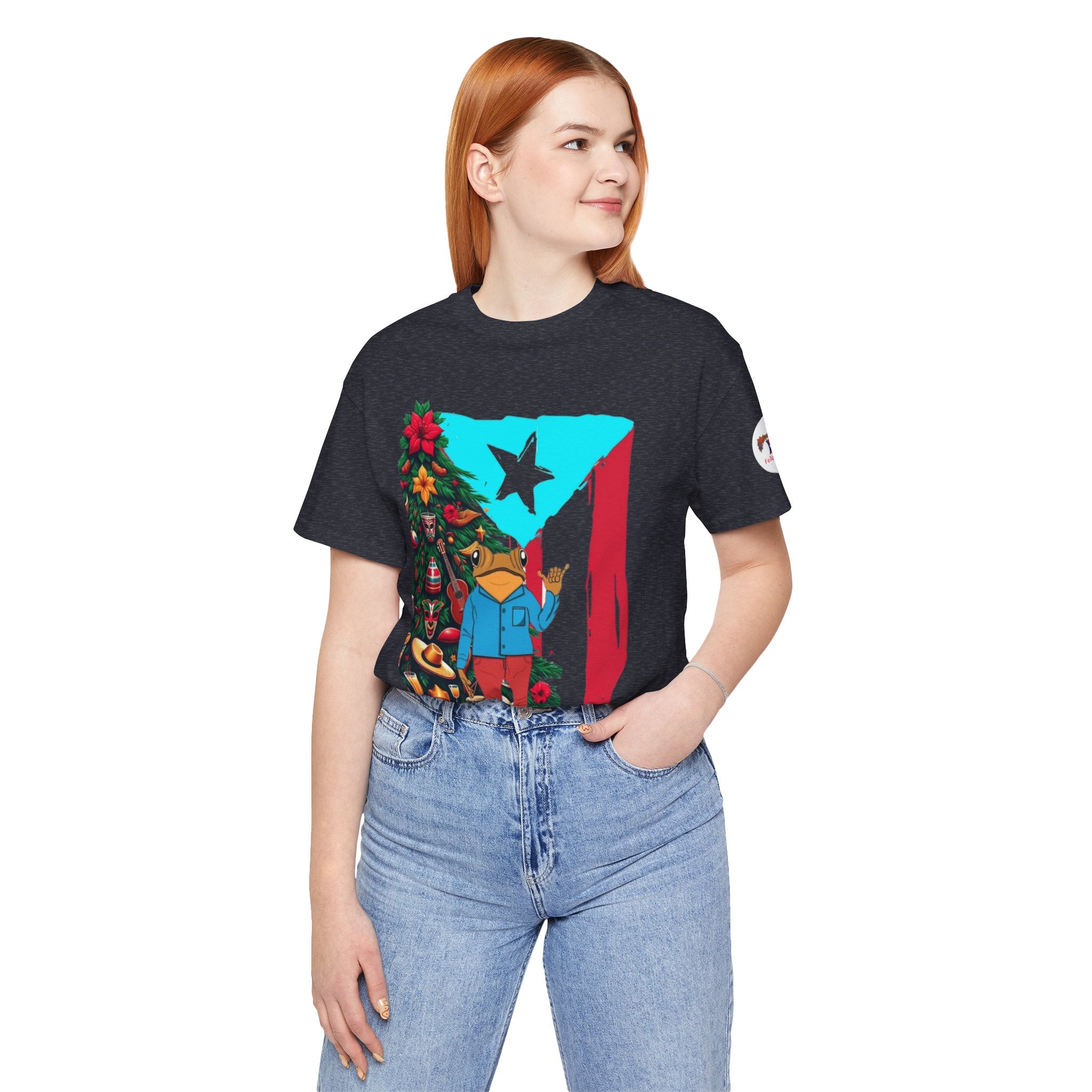 Puerto Rico Holiday T-Shirt  Coquí by Christmas Tree Graphic Puerto Rico’s Navidades