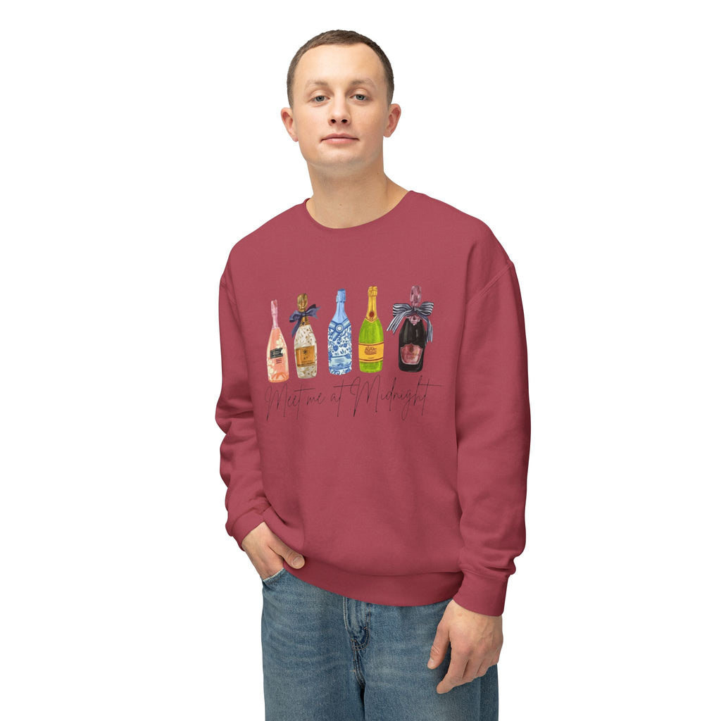 Champagne Bottles Crewneck Sweatshirt  Celebratory Bubbly Graphic