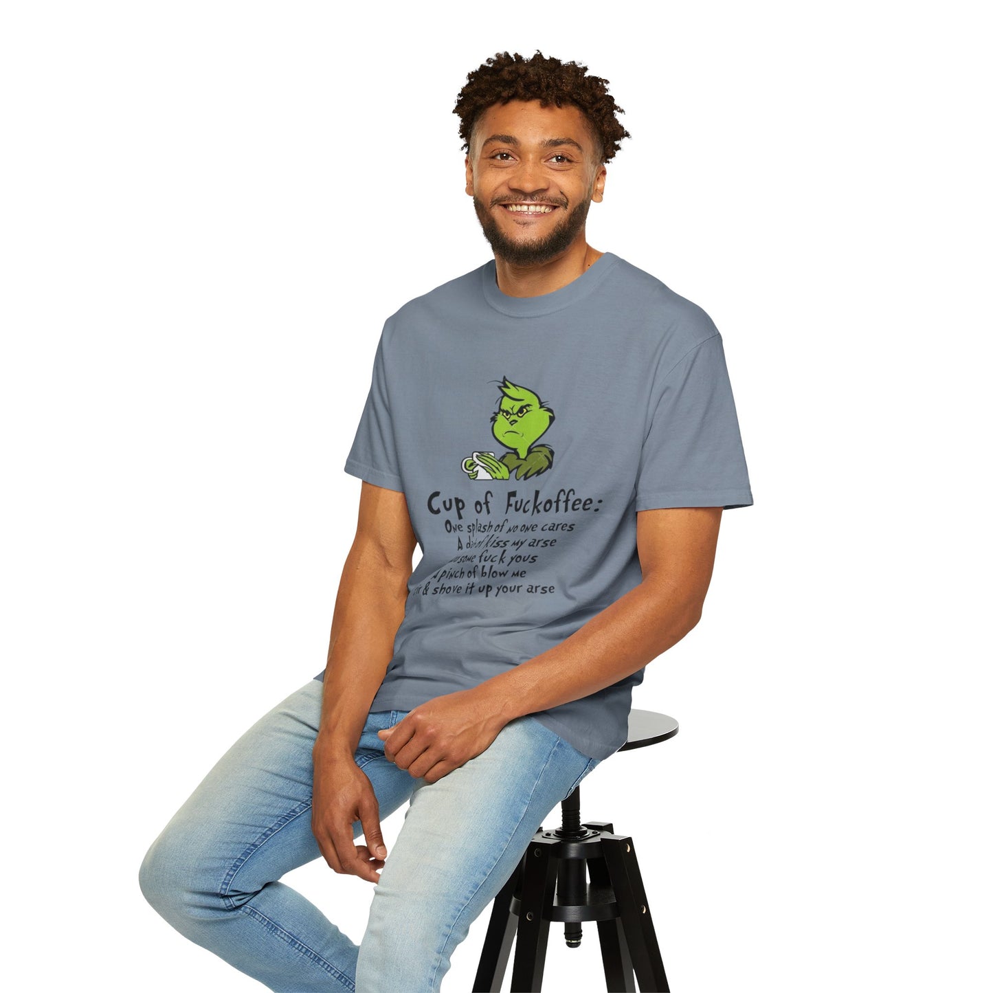 Holiday Graphic Tees  Cozy Festive Wear Funny Grinch-Inspired Unisex T-Shirt Cup of Fuckoffee