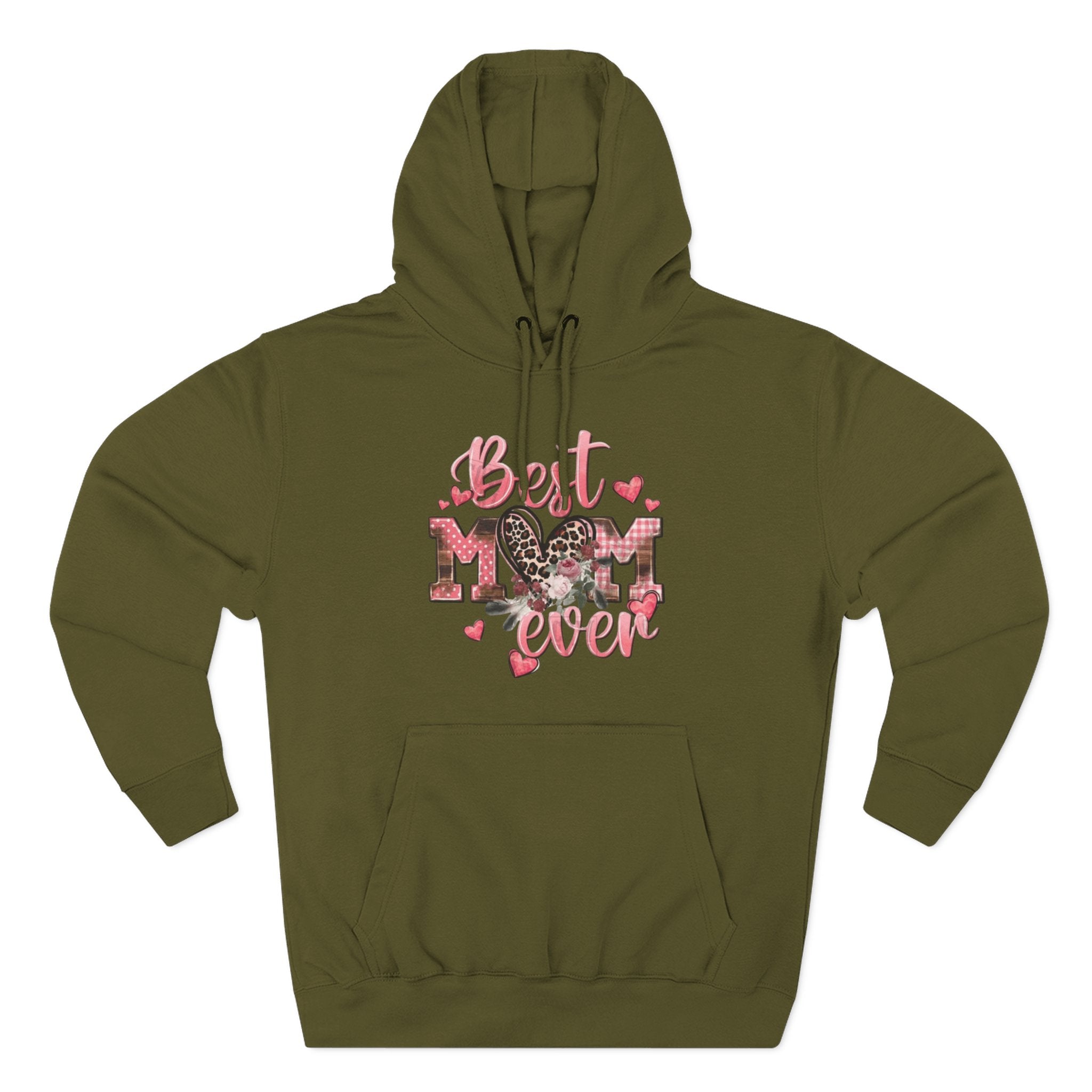 Best Mom Ever Hoodie  Leopard Heart Mother's Day Pullover