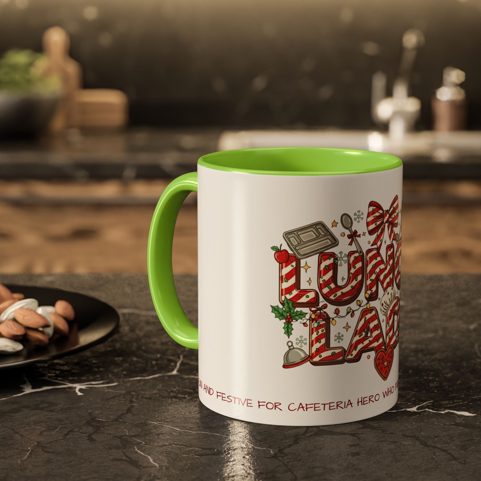 Lunch Lady Mug "Cafeteria Hero Who Feeds the Whole School With Love" | 11oz/15oz Gift  School Staff Christmas Mug Collection